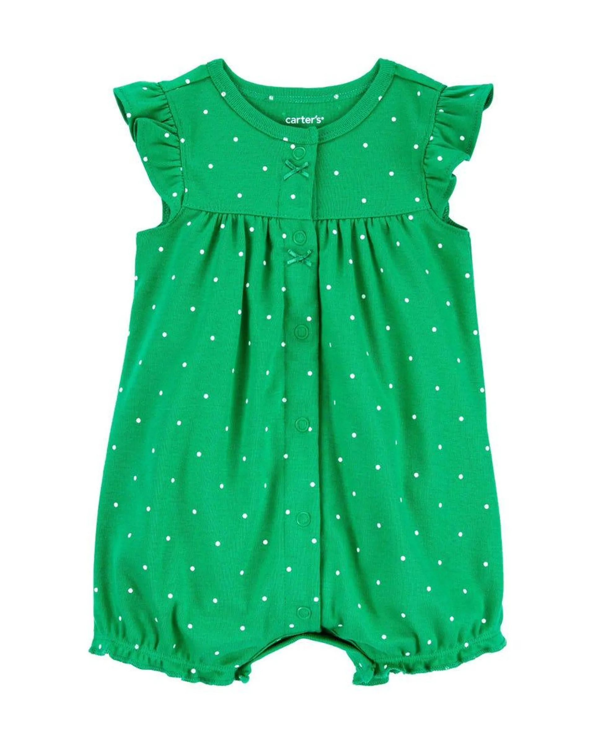 Polka Dot Snap-Up Romper