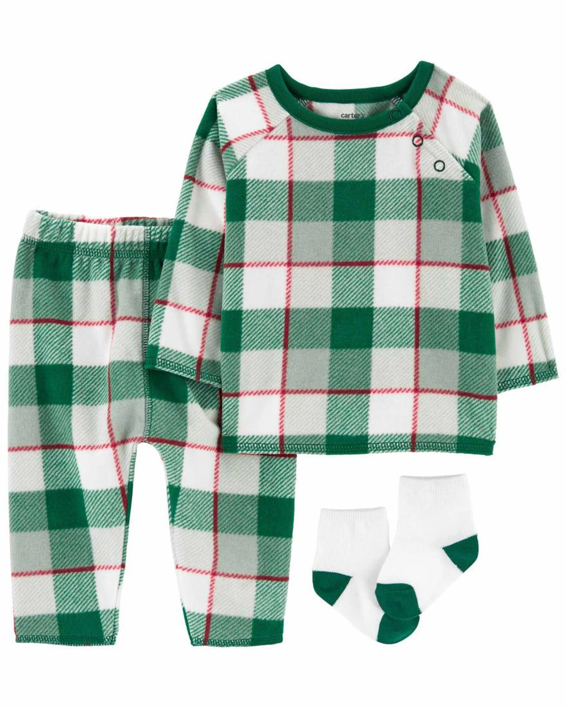 3-Piece Plaid Outfit Set