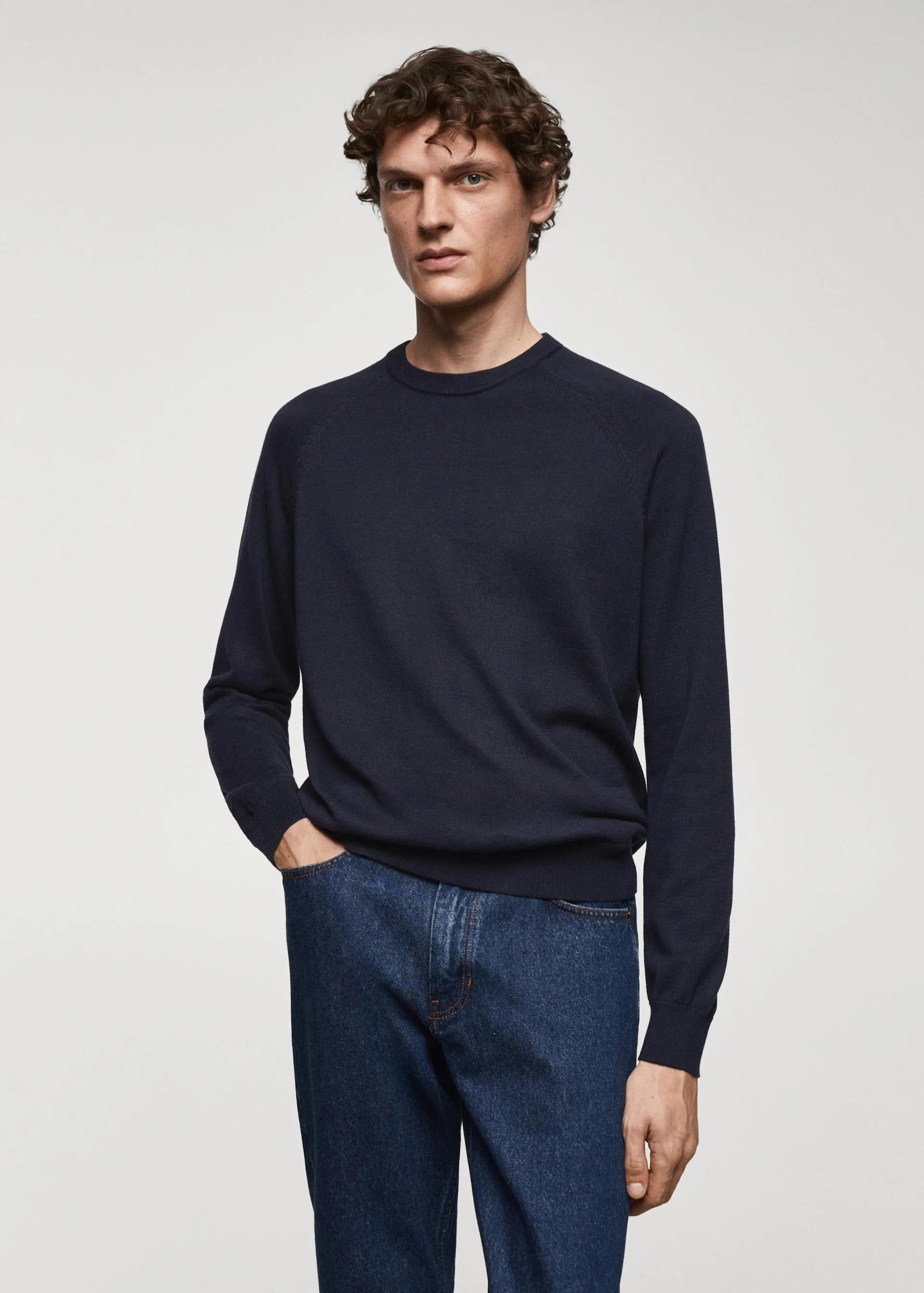 Fine-knit cotton sweater