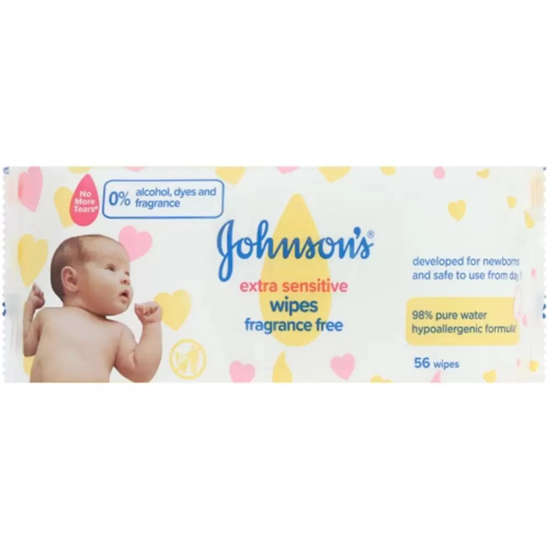 Johnsons Extra Sensitive Wipes, Helps Prevent Redness And Irritation- 56wipes