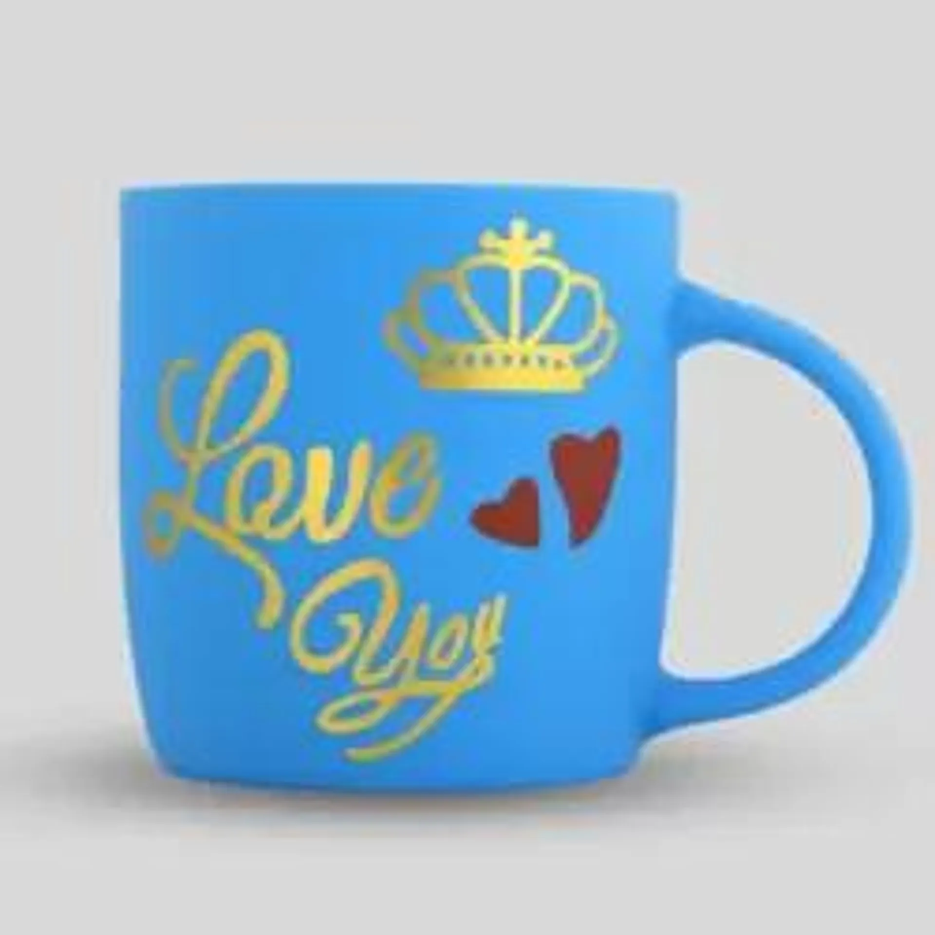 Love You Printed Personalized Ceramic Coffee Tea Mug- Blue