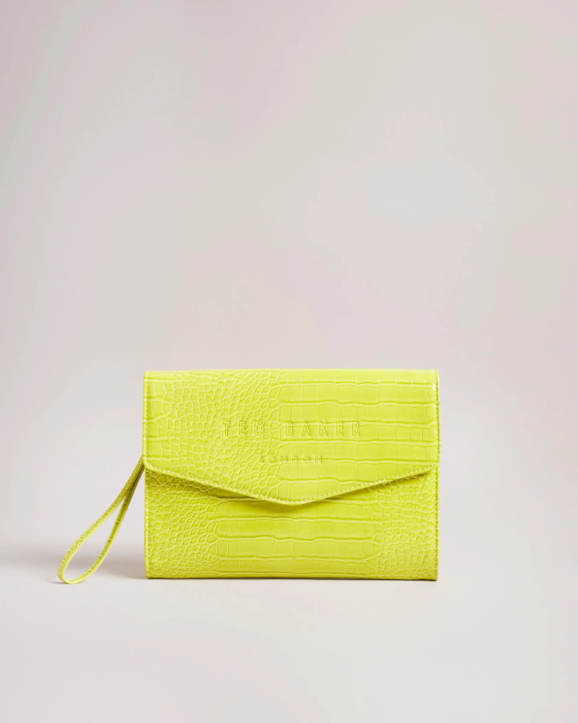 Croc Detail Debossed Envelope Pouch