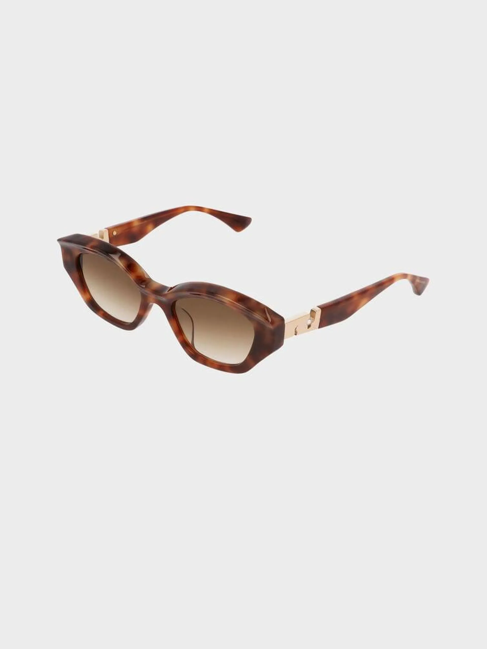 Tortoiseshell Recycled Acetate Sculptural Cat-Eye Sunglasses