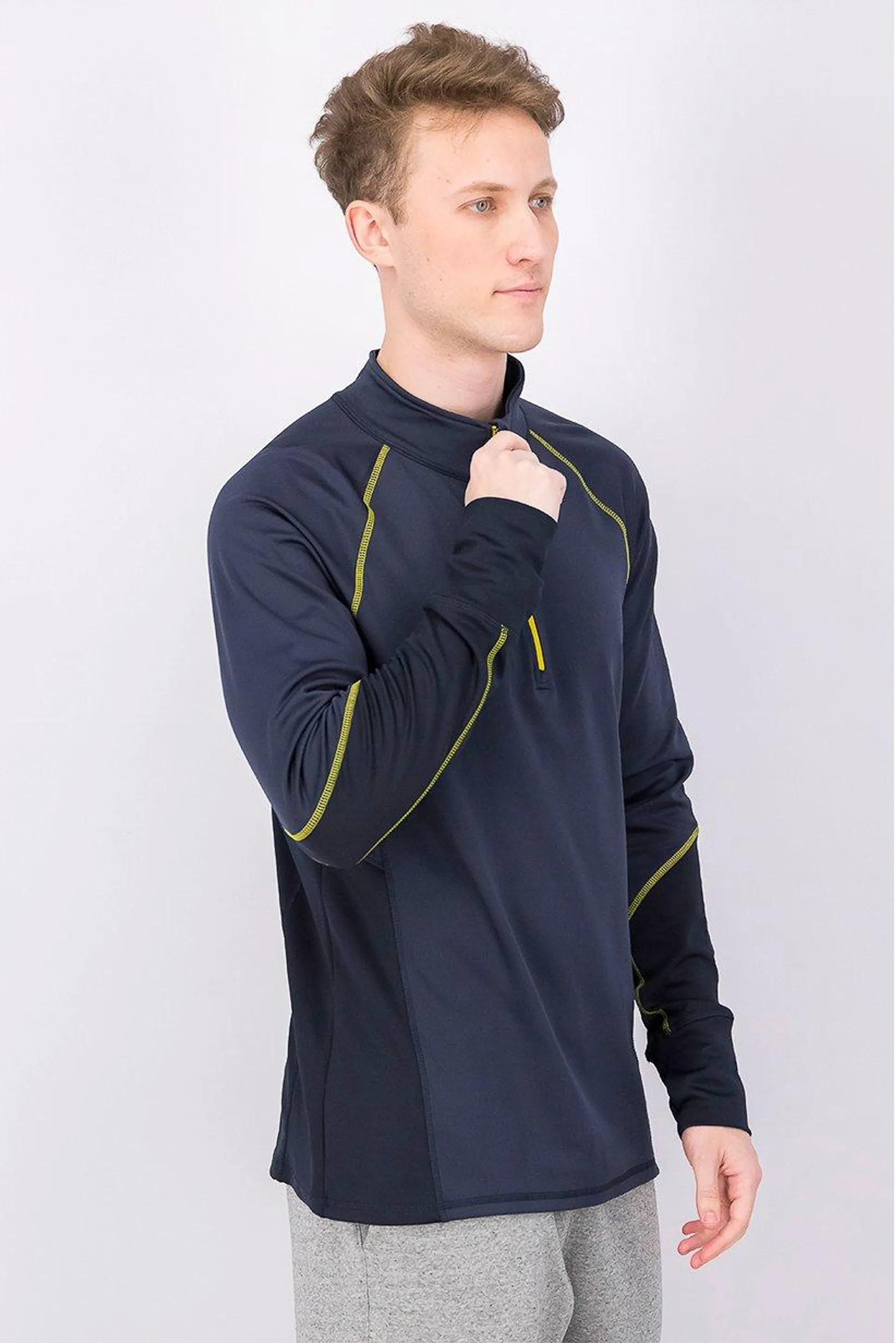 Men Sportwear Fit Long Sleeve Training Top, Navy