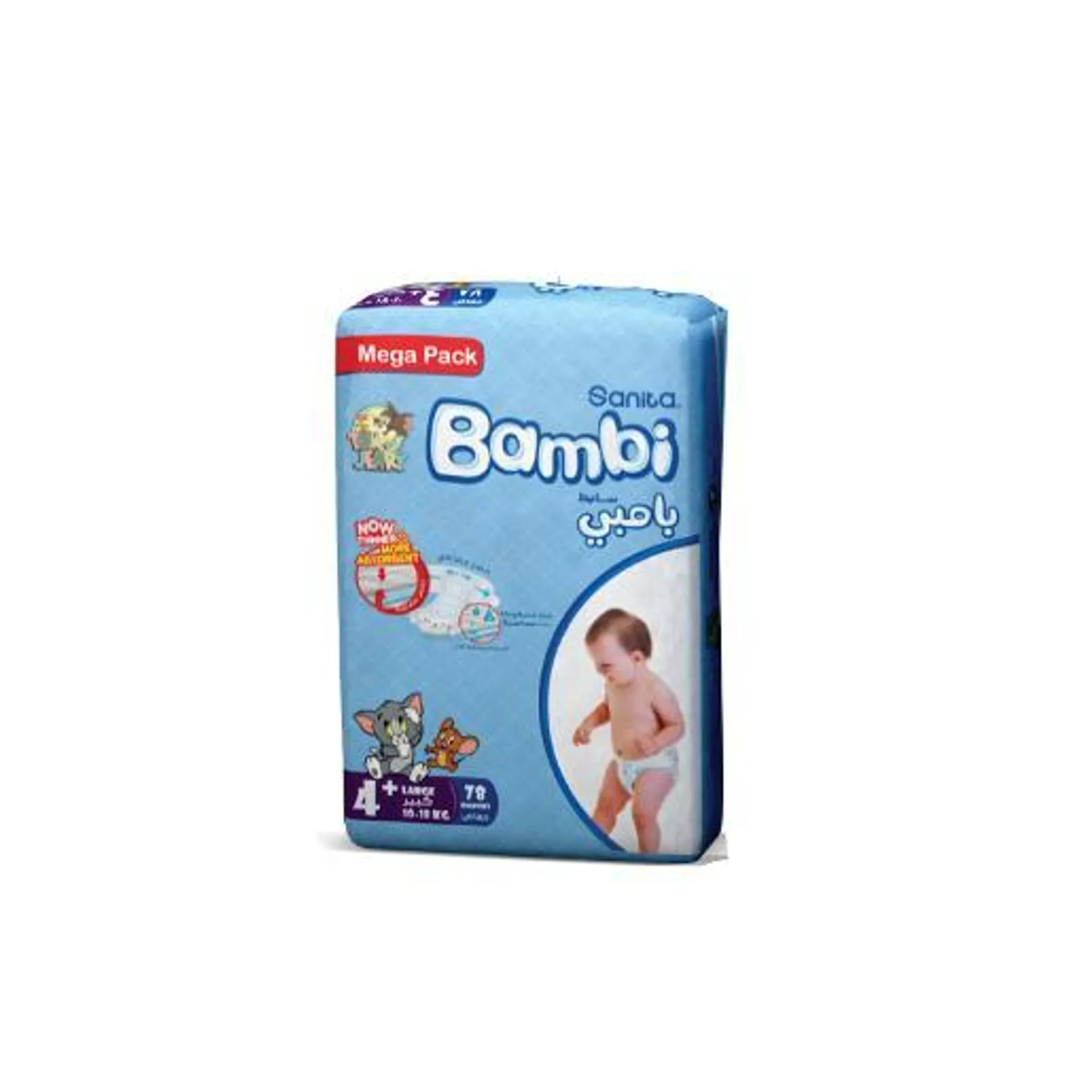 Bambi Baby Diaper 4+ Large 78 Diapers