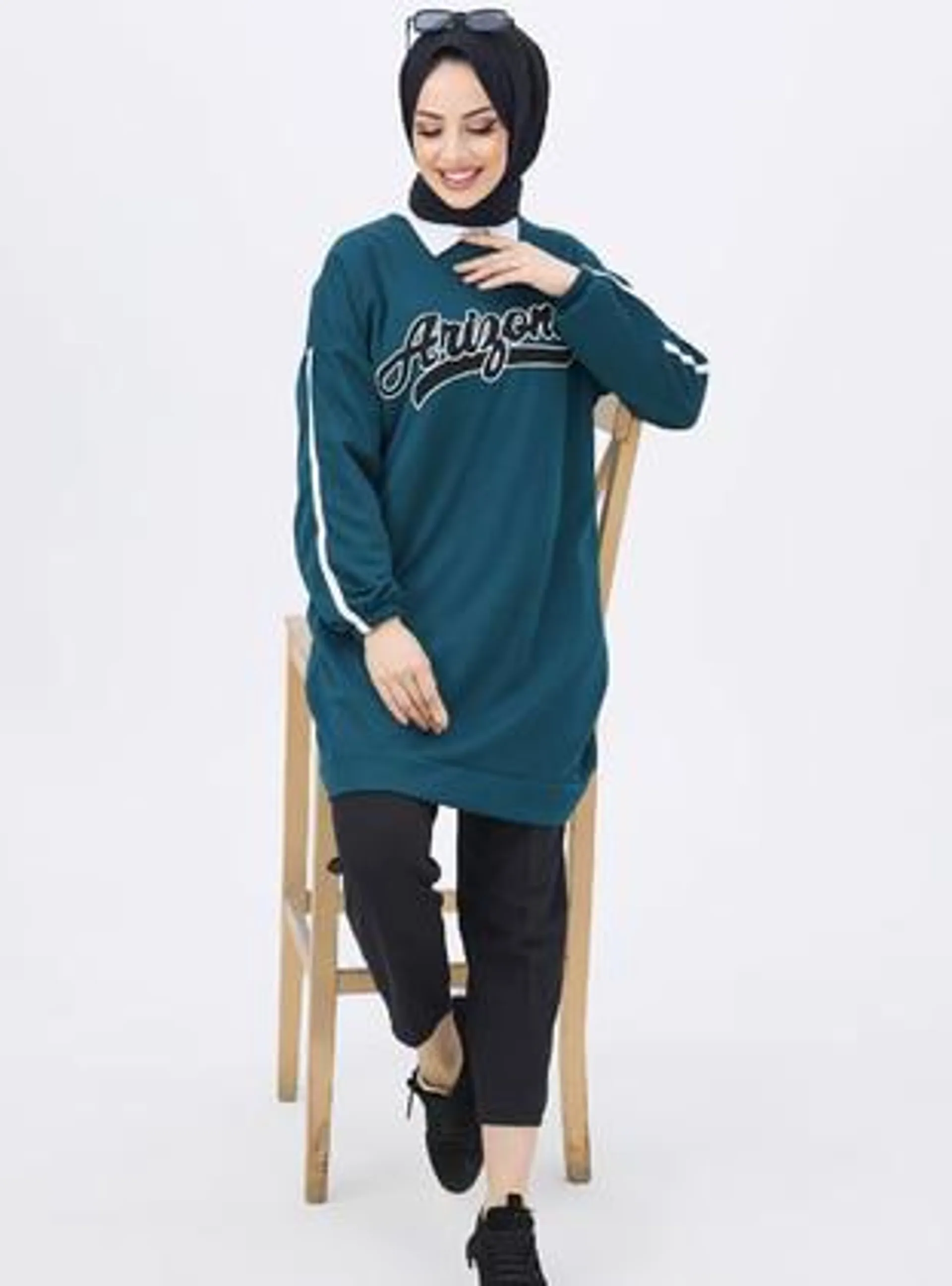 Tofisa - Crew neck - Printed - Emerald - Sweat-shirt - Tofisa