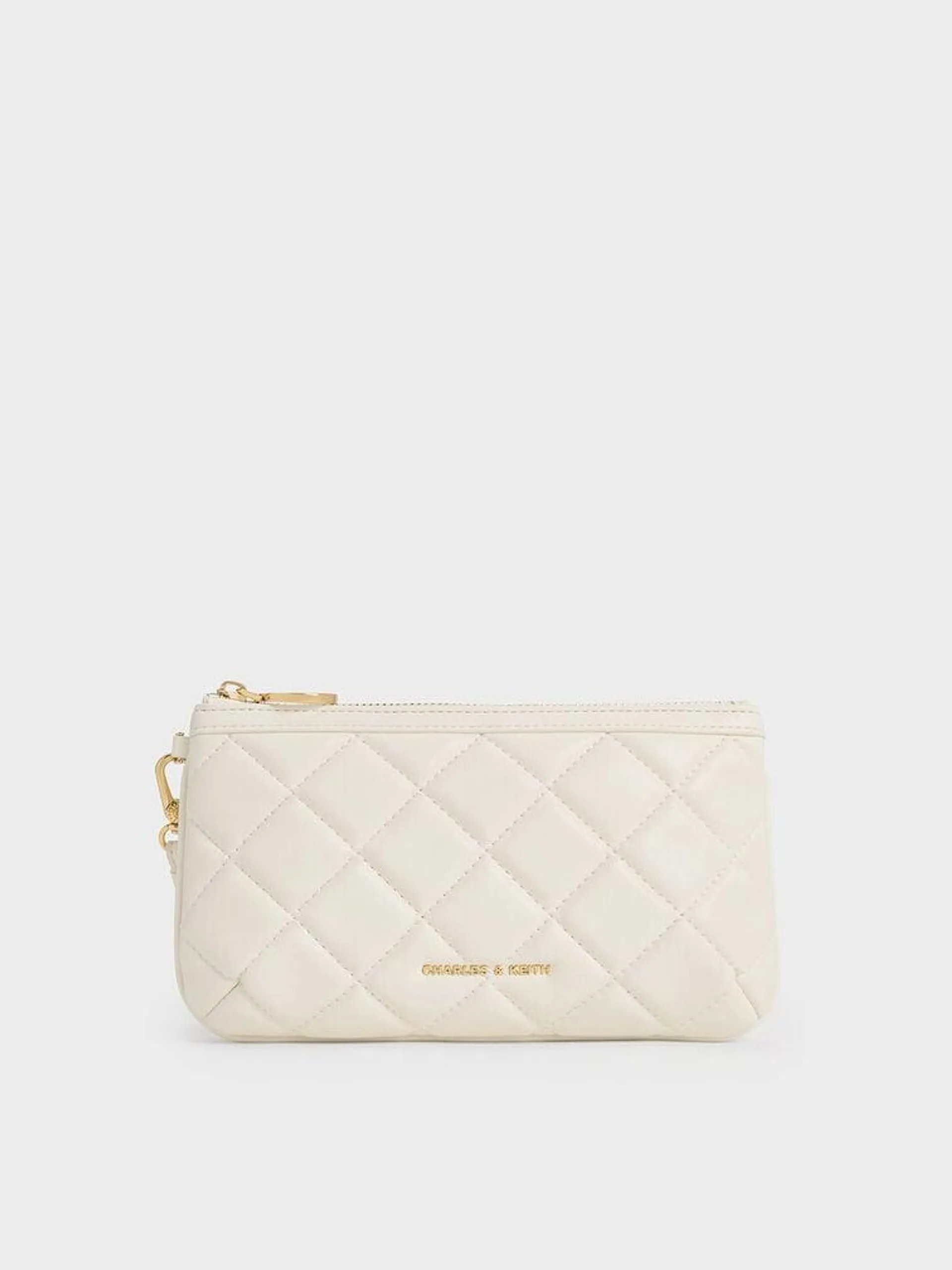 Cressida Quilted Wristlet - White