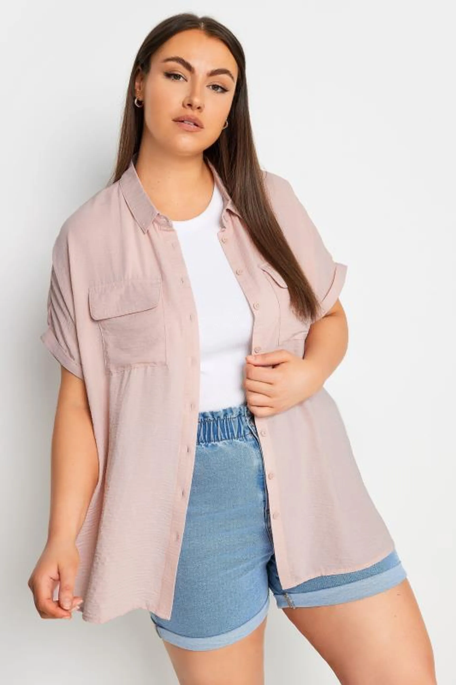 YOURS Curve Pink Utility Shirt