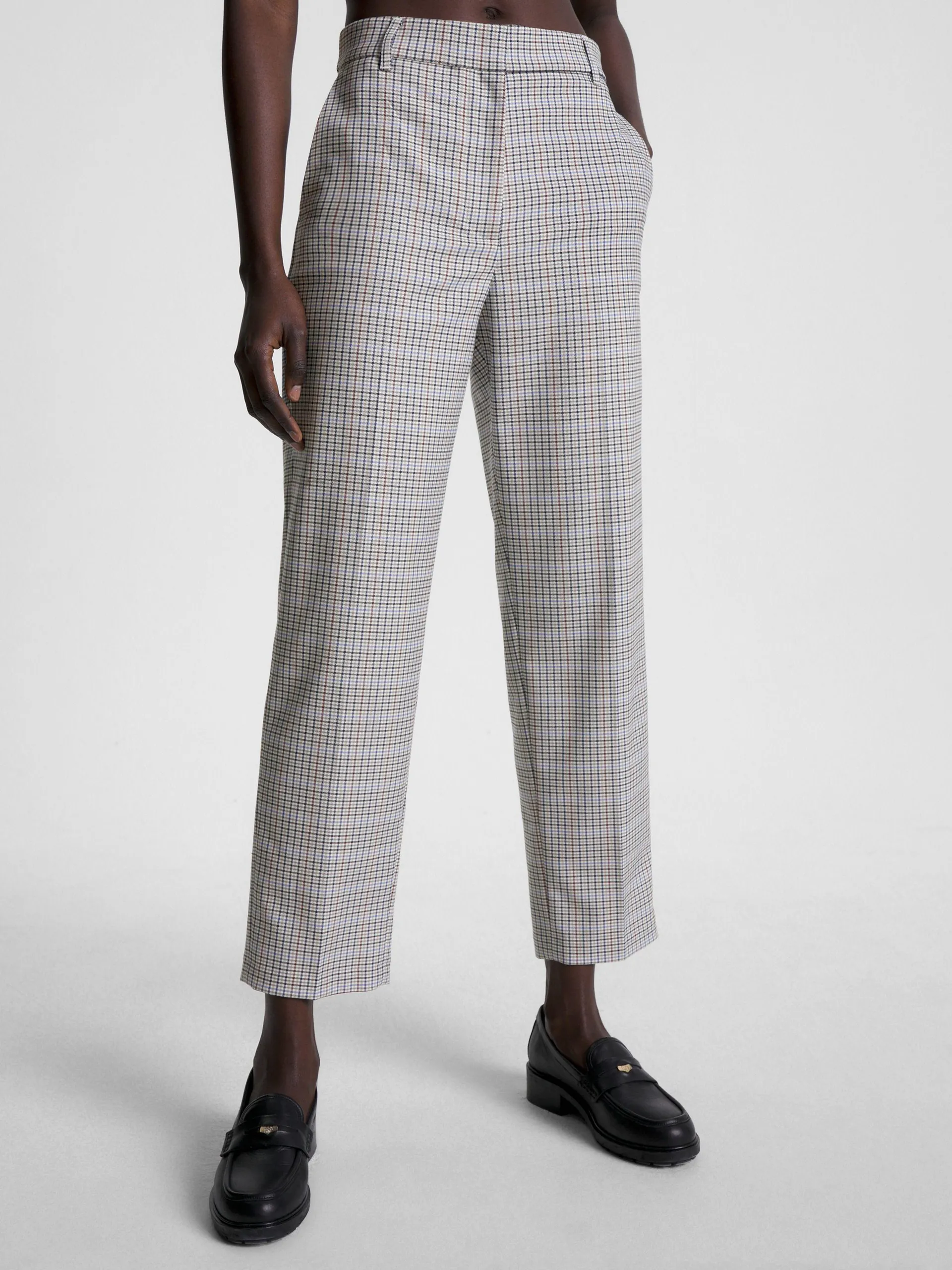 Check Tapered Fit Twill Trousers