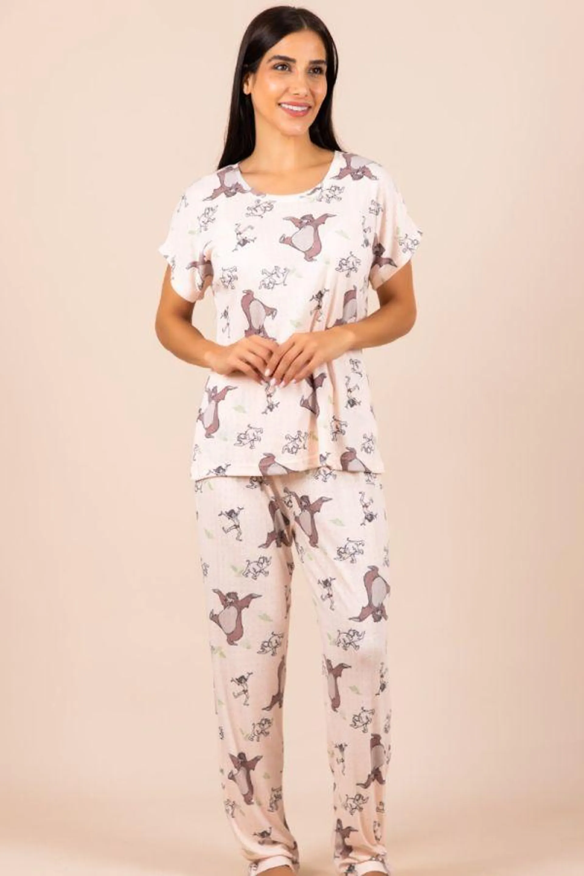 Ladies Peach Jungle Book Pointelle PJ