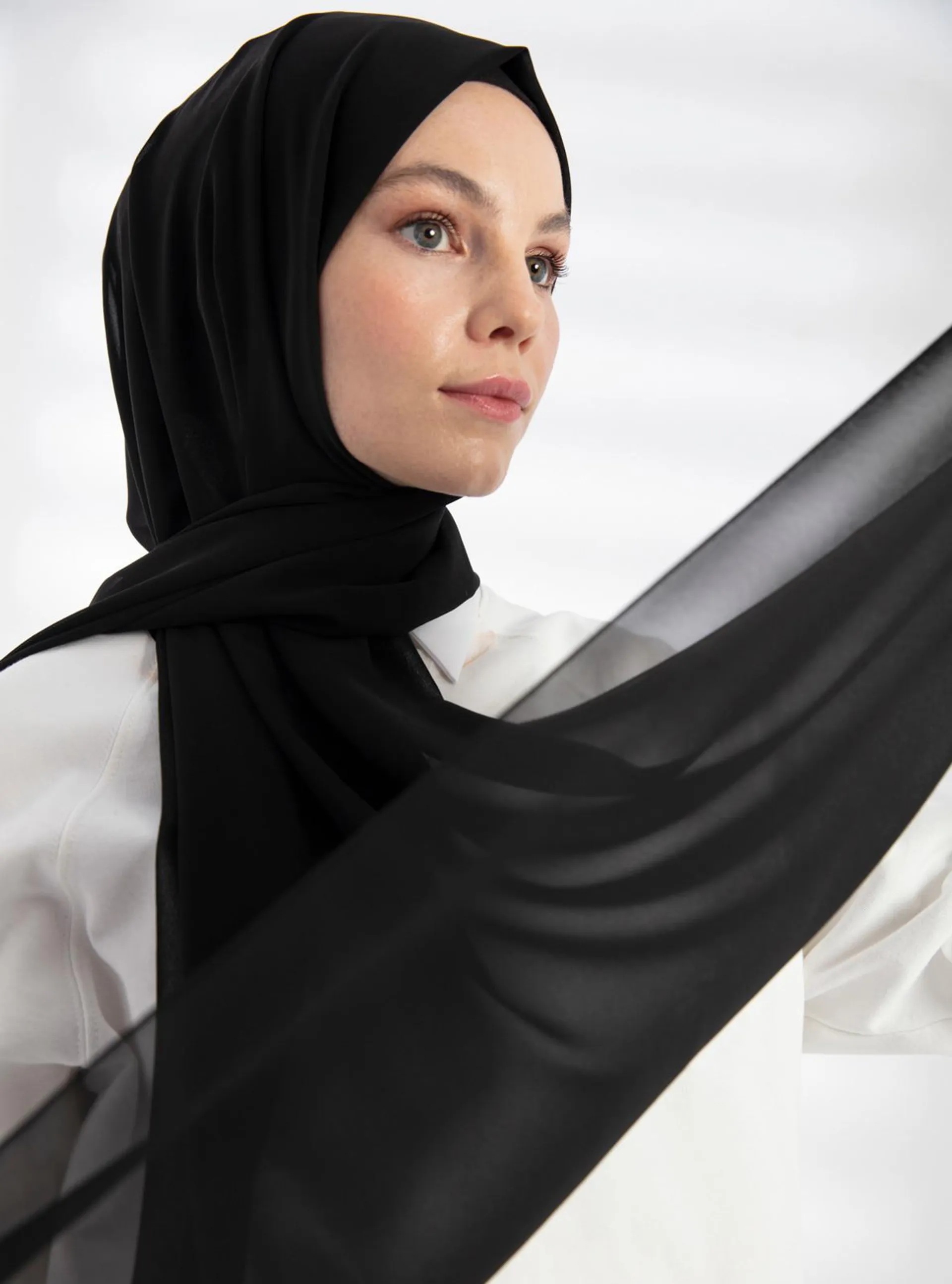 Chiffon Shawl Black