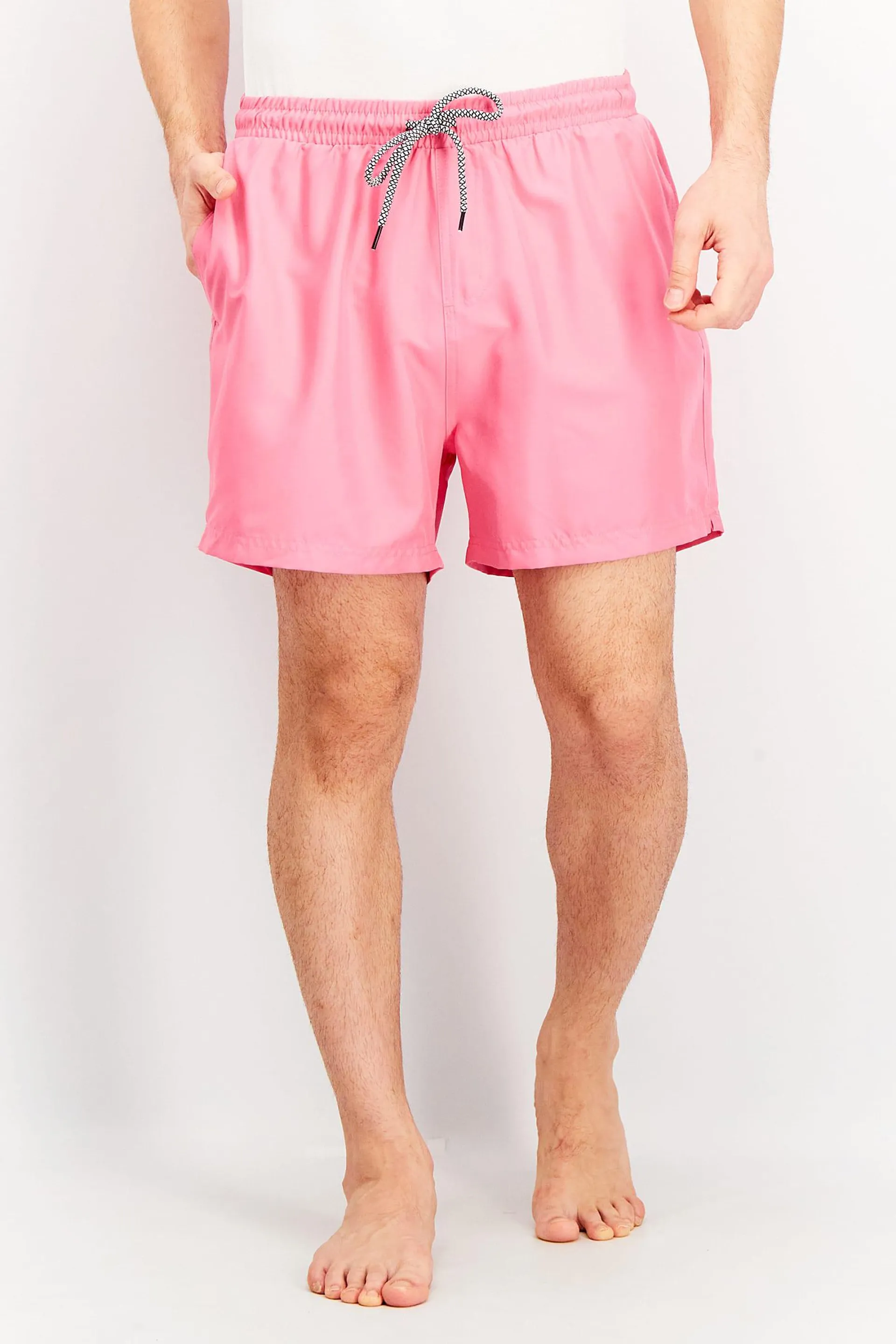 Men Quick Dry Solid 5 Swim Trunks, Sangria Sunset