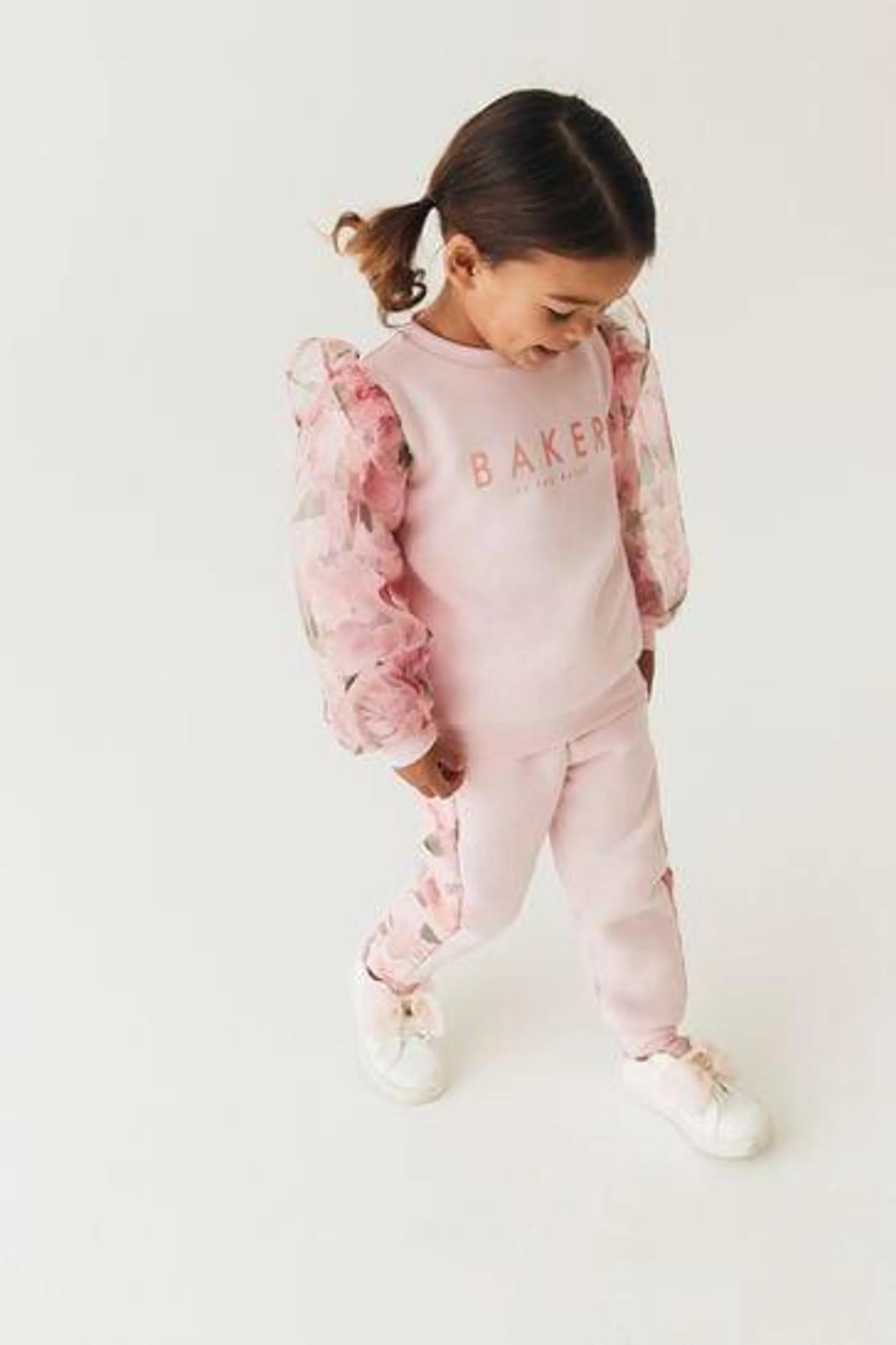 Baker by Ted Baker Pink Organza Sweater and Jogger Set