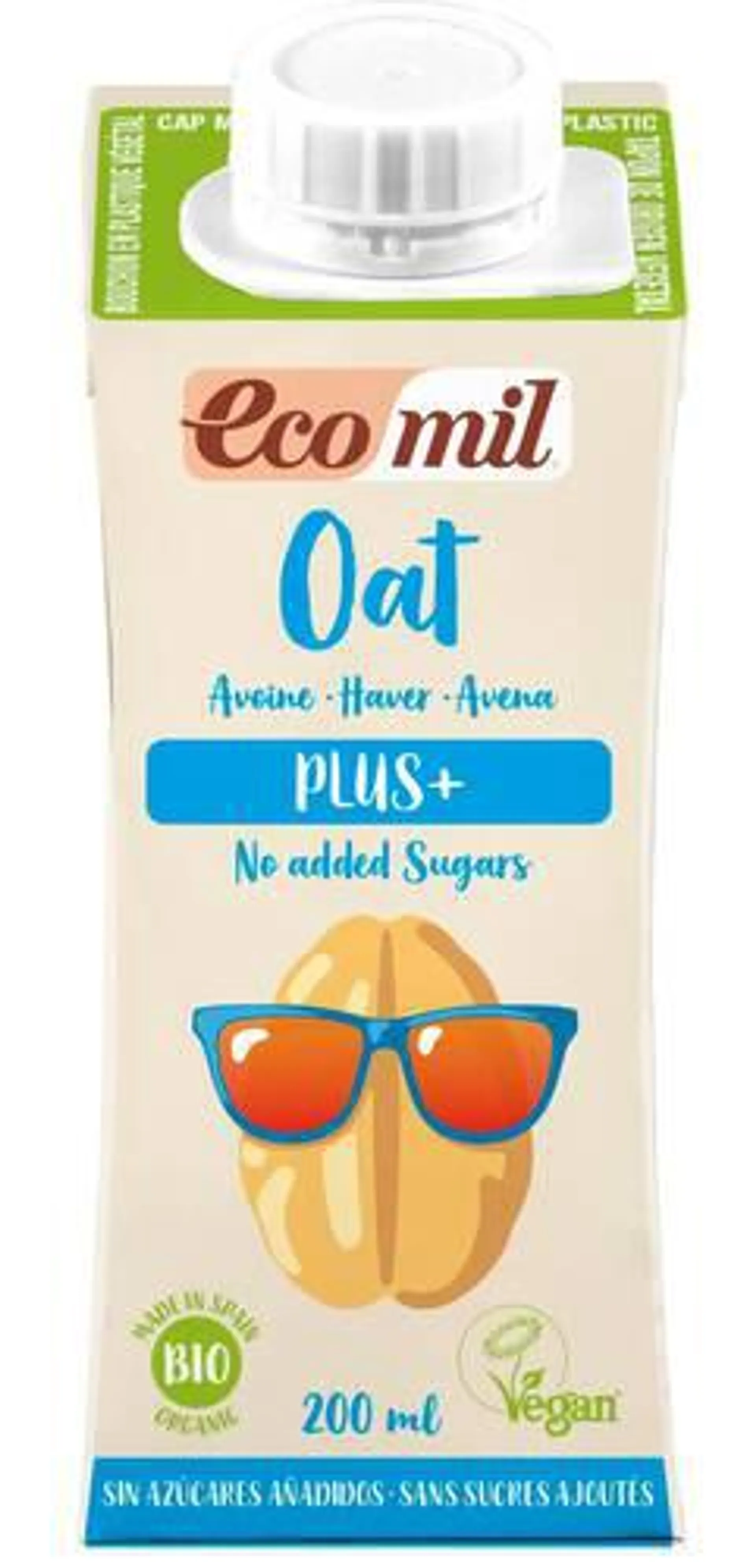 Ecomil Organic Oat Drink w/ Calcium 200ml, Vegan, No Added Sugar