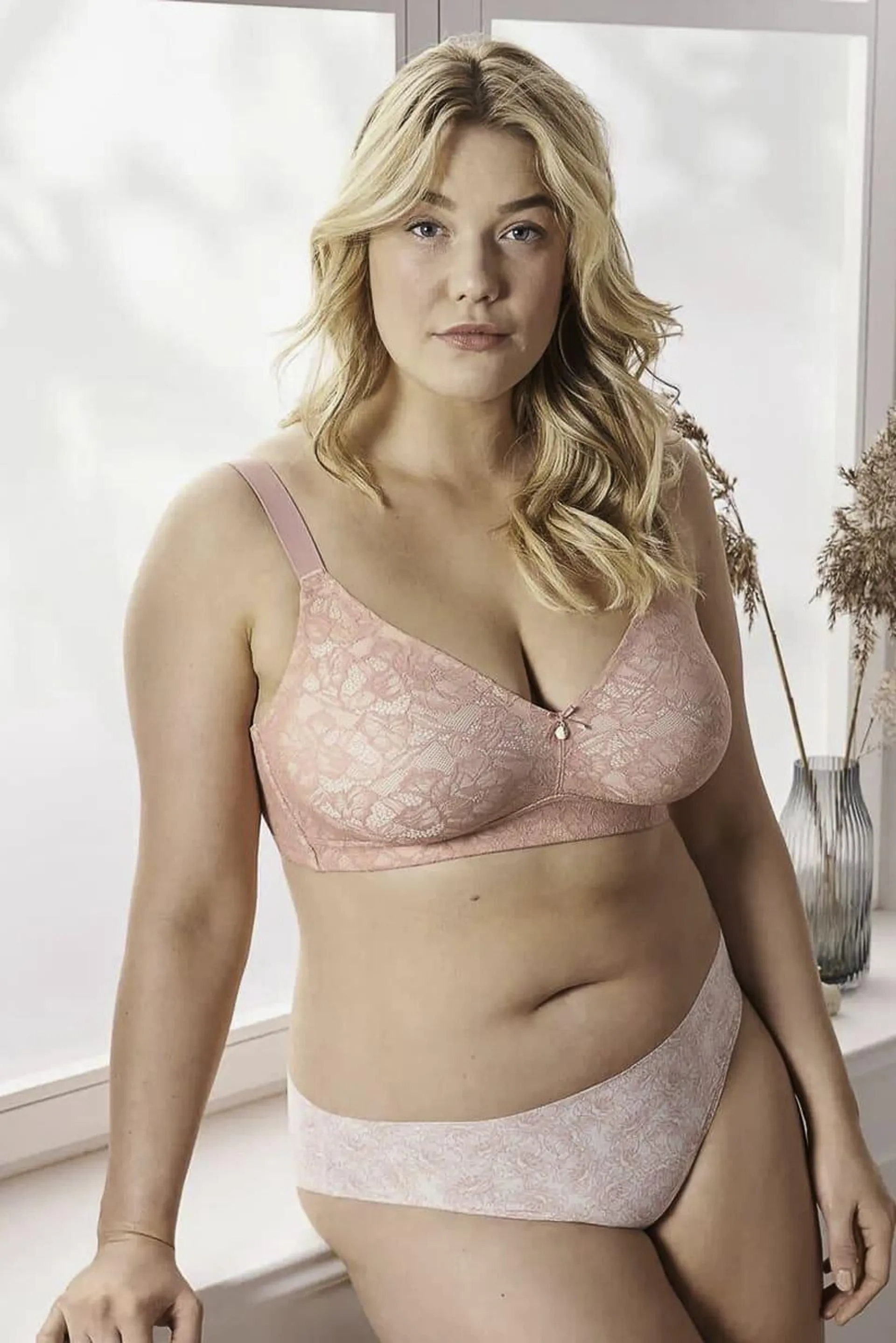 Women Unlined Non,Padded Premium Soft Bra, Coral