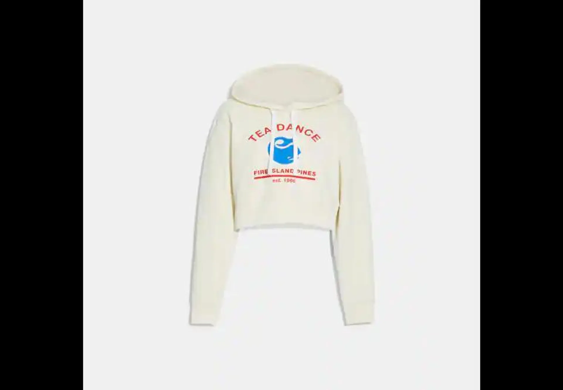 Cropped Hoodie With Tea Dance Graphic