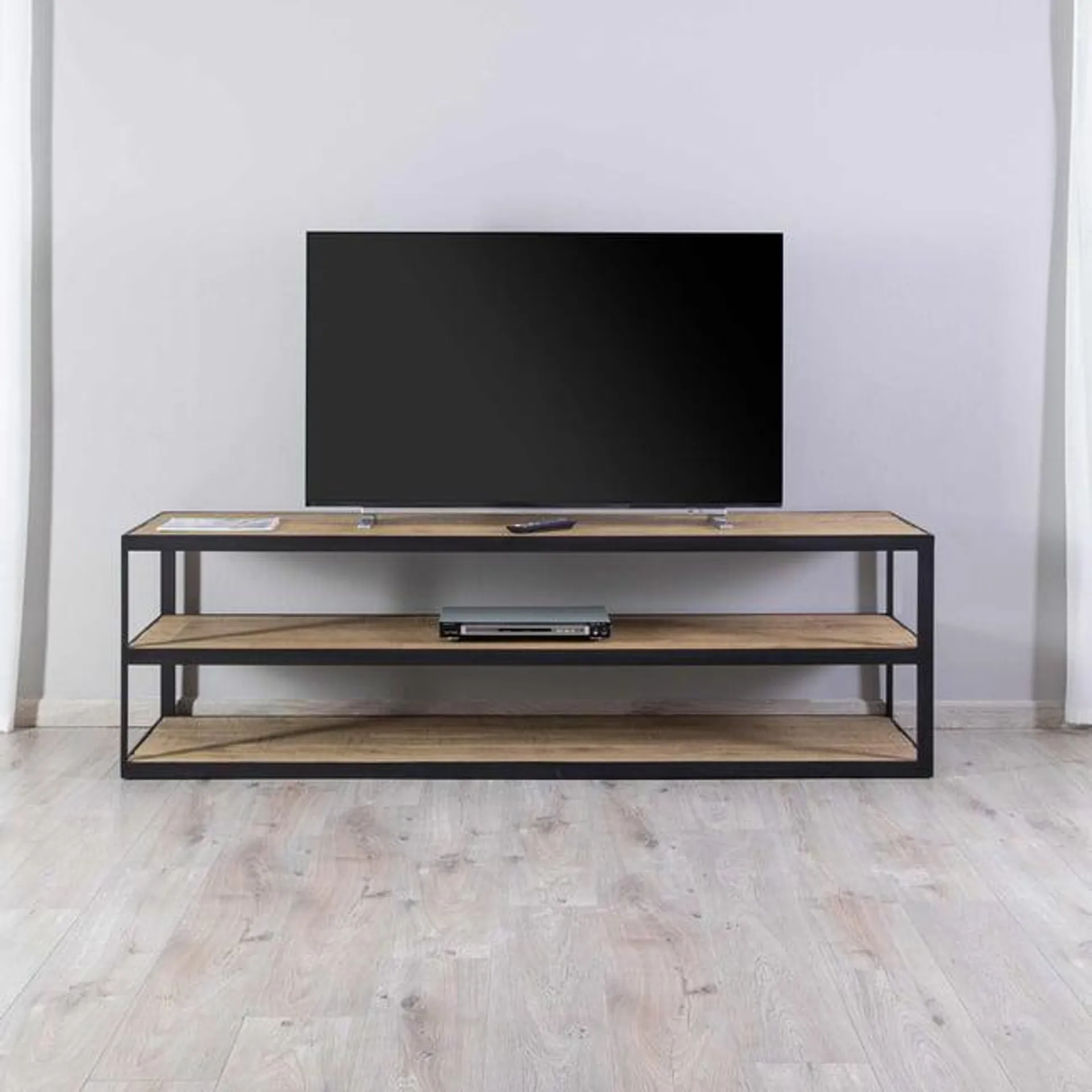 gravitas tv unit upto 82 inches - grey & black