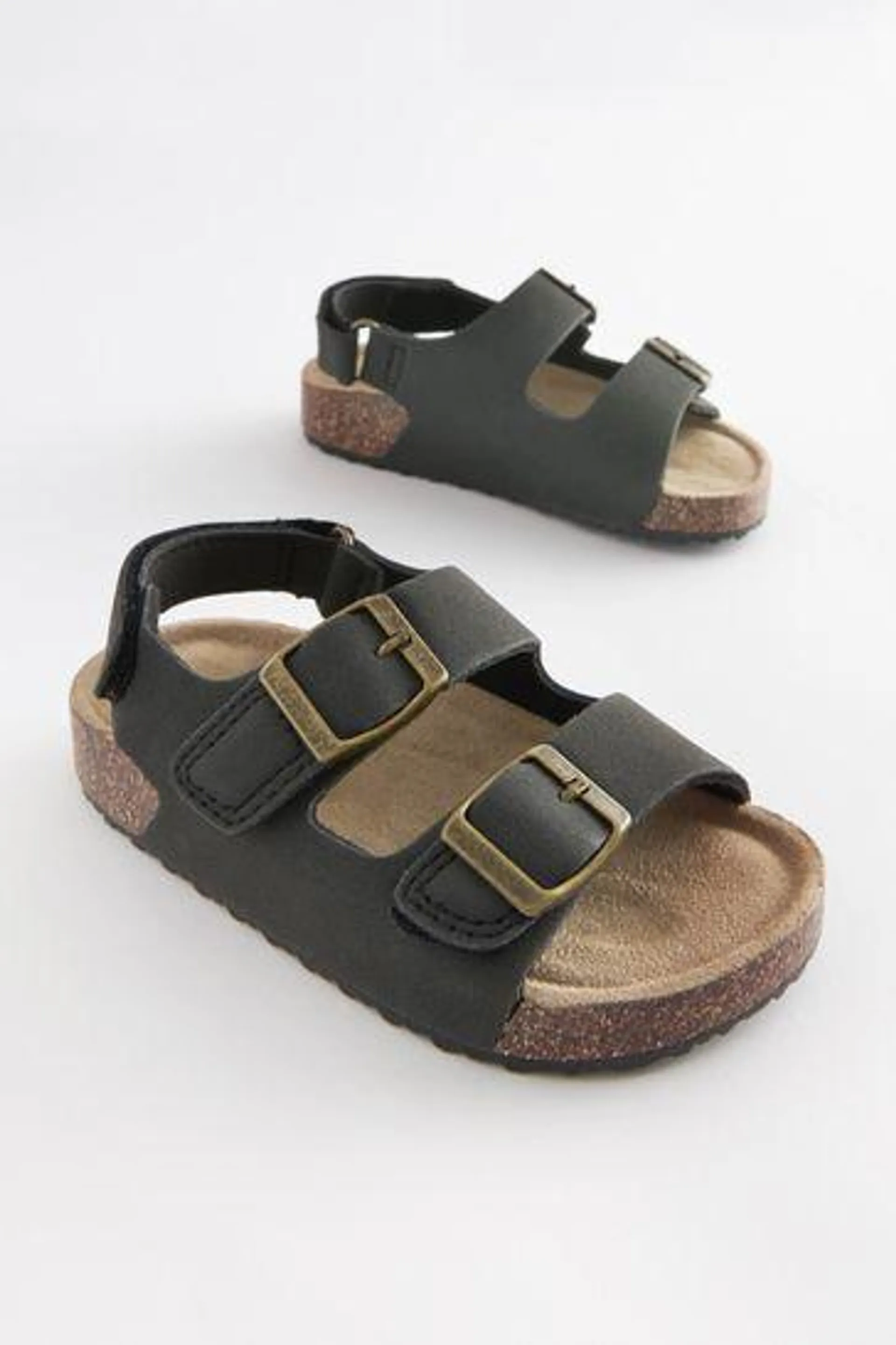 Double Buckle Cushioned Footbed Sandals