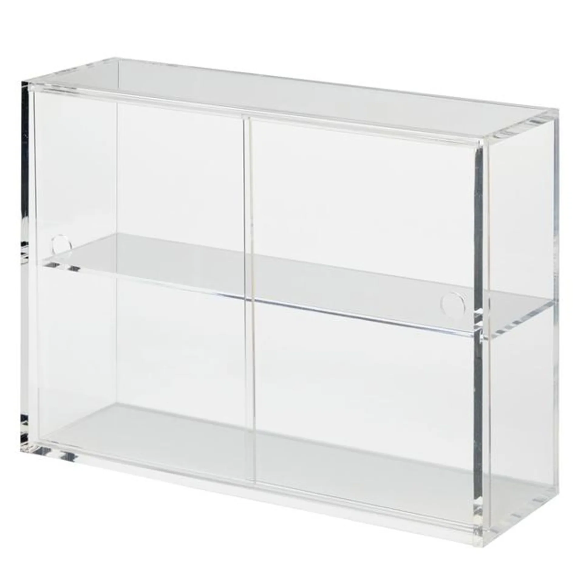 Acrylic Collection Stand with Sliding Door, 25.2 x 8.4 x 18.4 cm, Clear