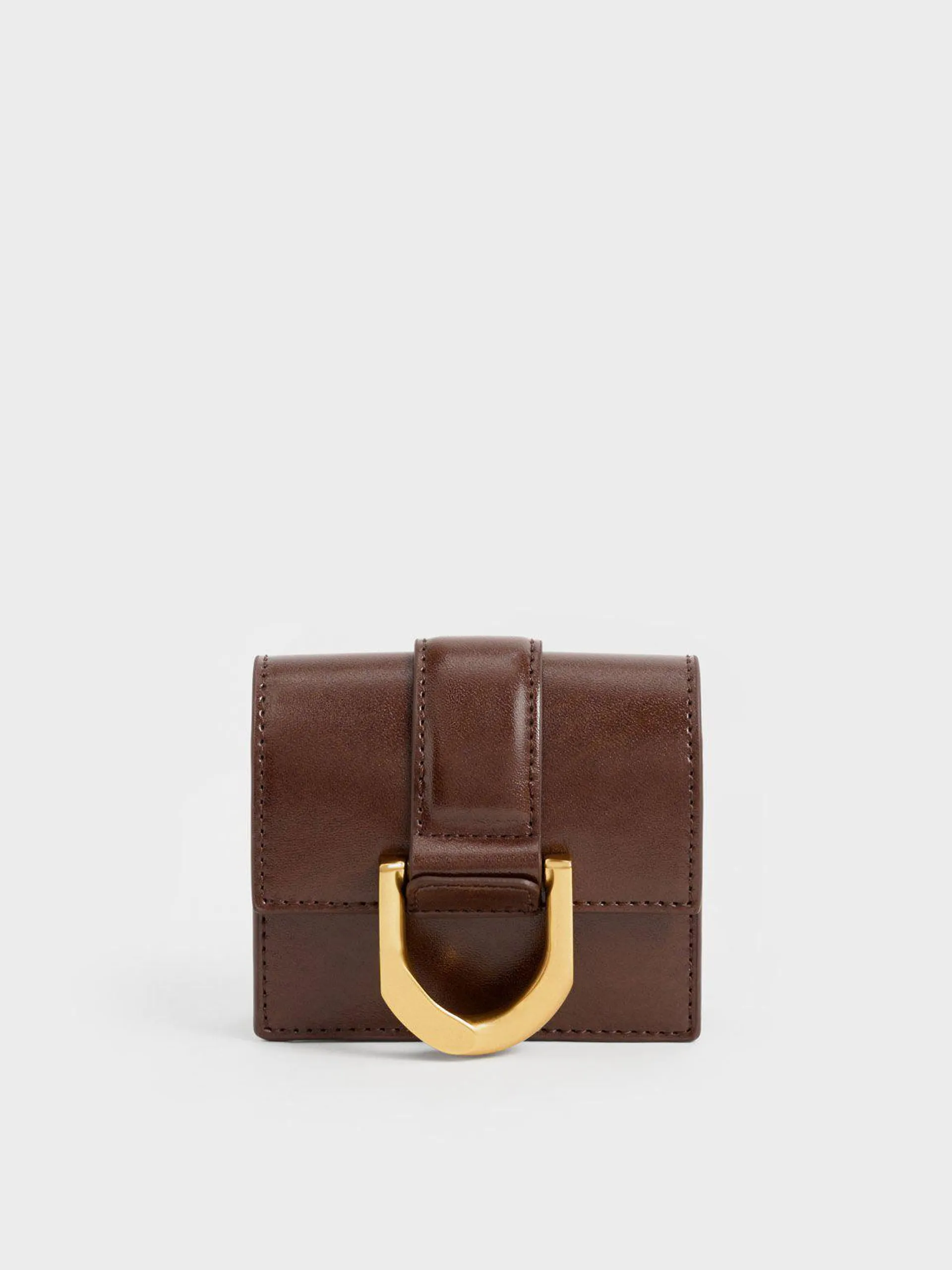 Gabine Chain-Link Card Holder - Chocolate