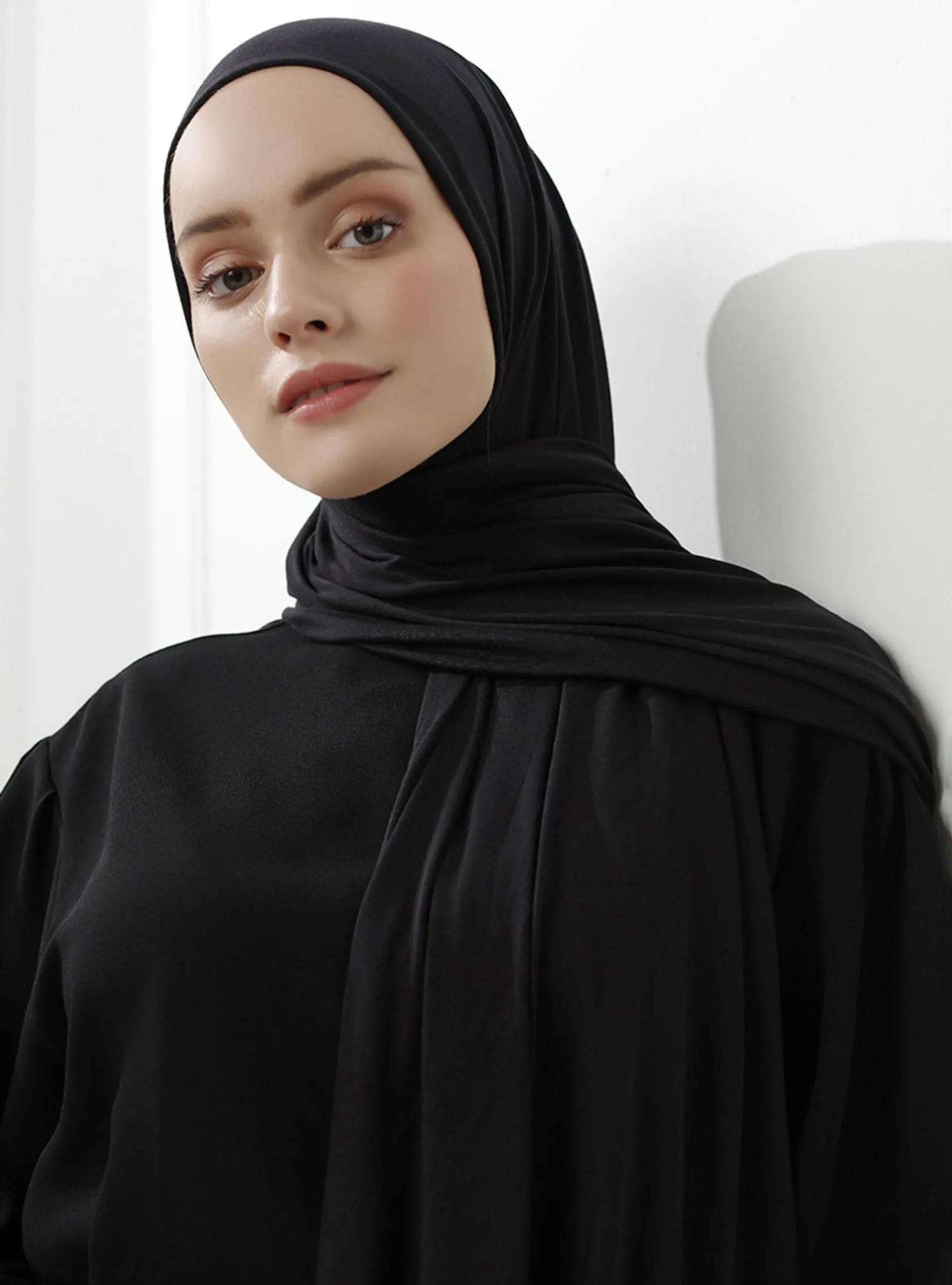 Mercerized Combed Cotton Shawl Black