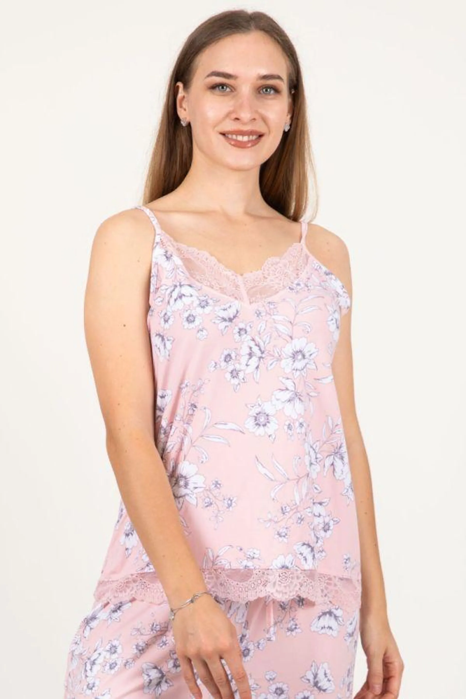 Ladies Peach Floral Cami Top