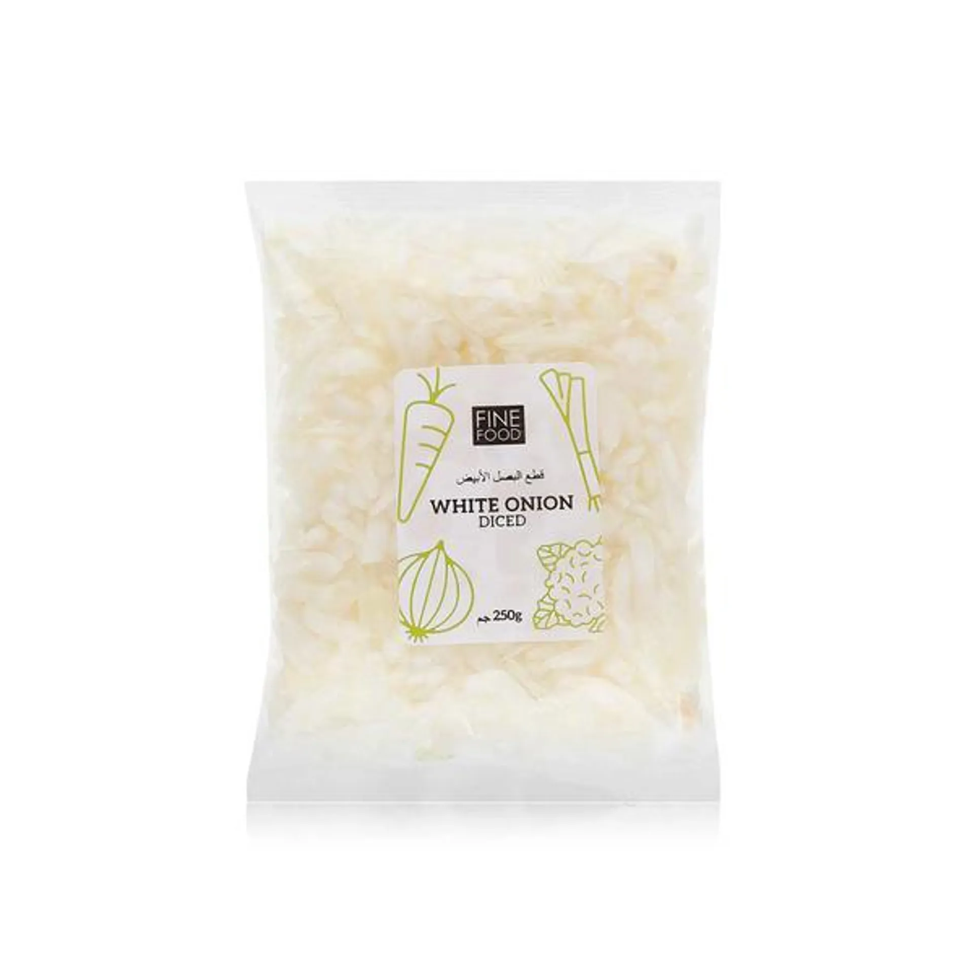 FineFOOD Diced white onion 250g