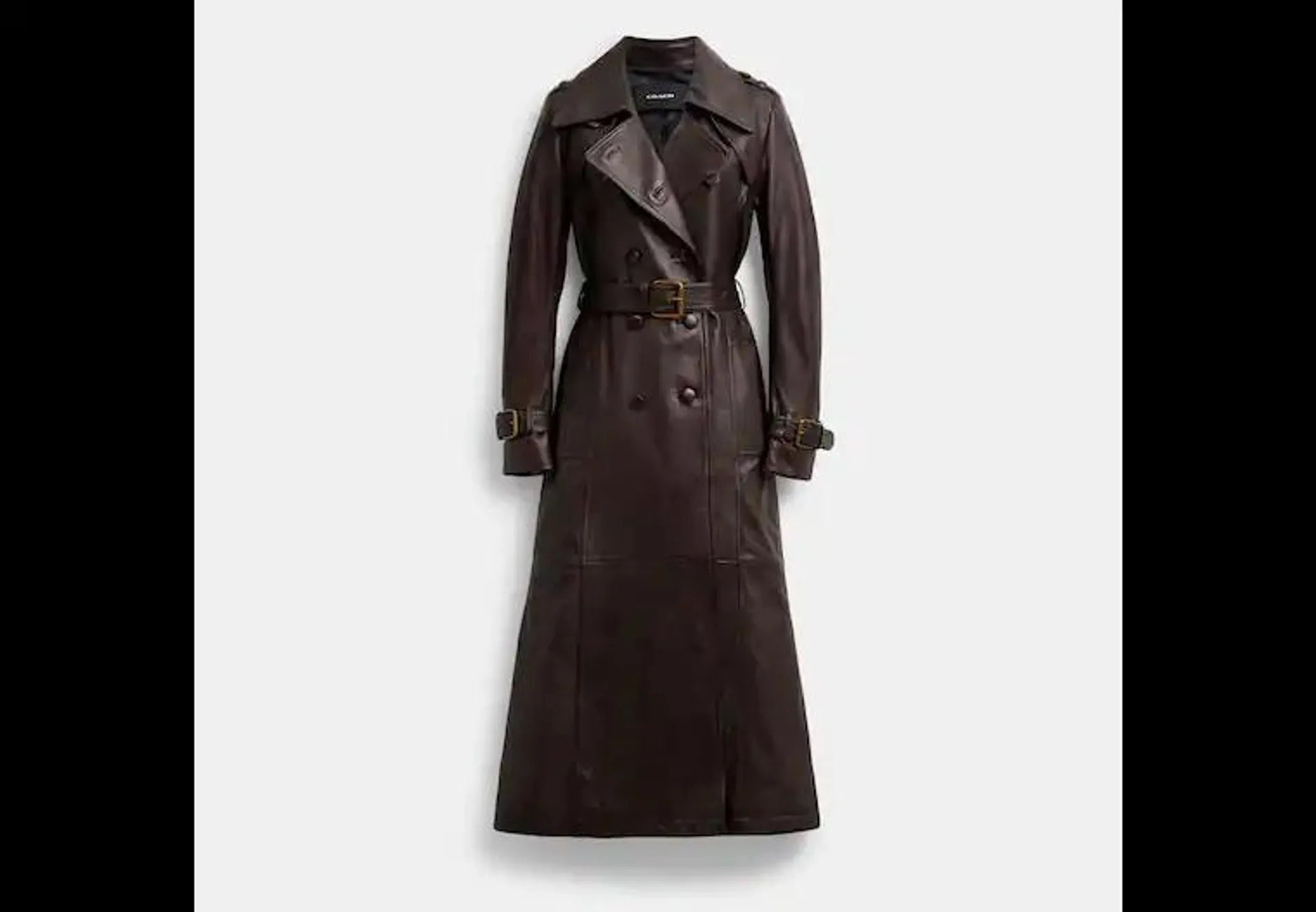 Double Breasted Leather Trench