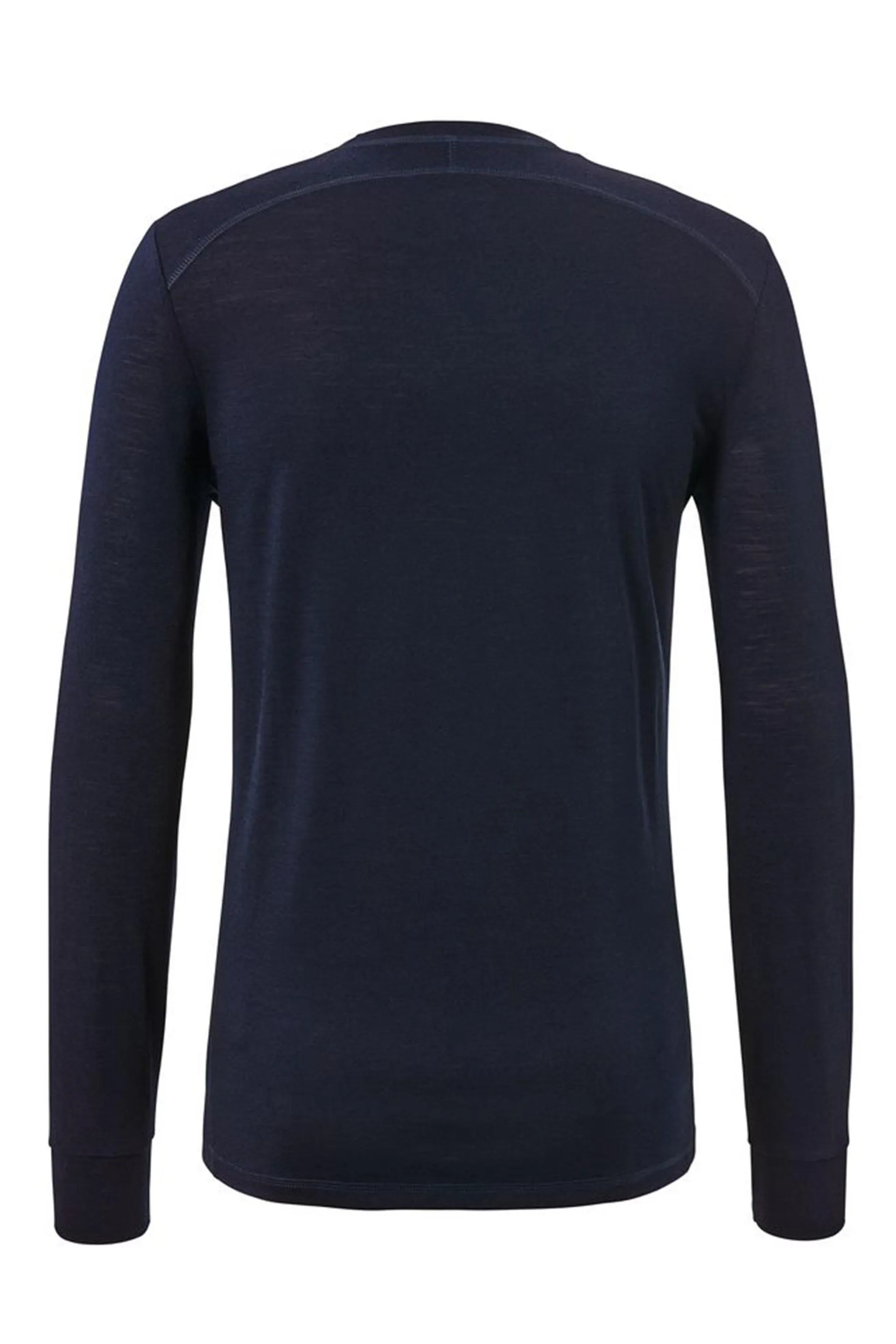 Men Crew Neck Long Sleeve Plain T-Shirts, Navy Blue