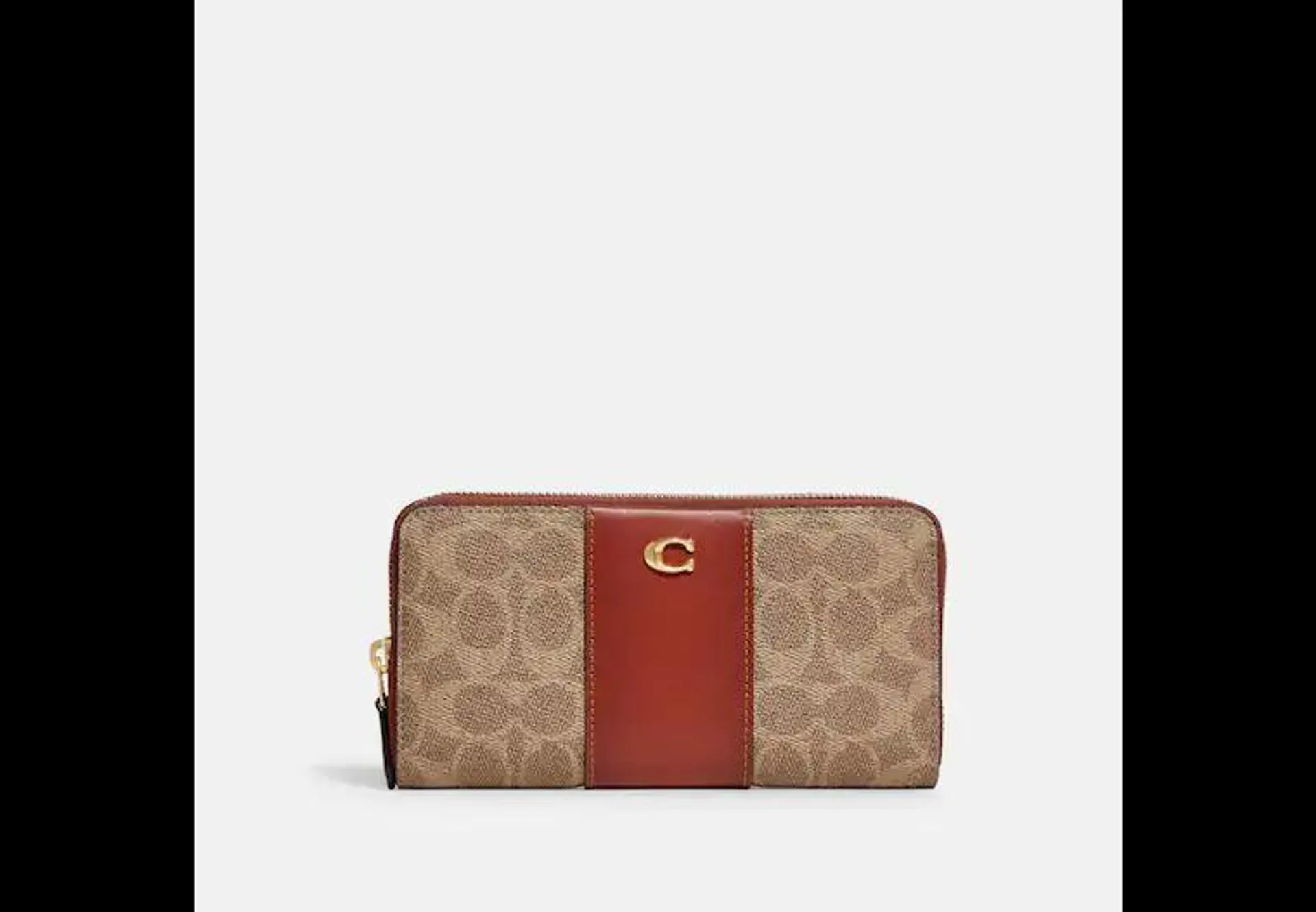 Accordion Zip Wallet In Colorblock Signature Canvas