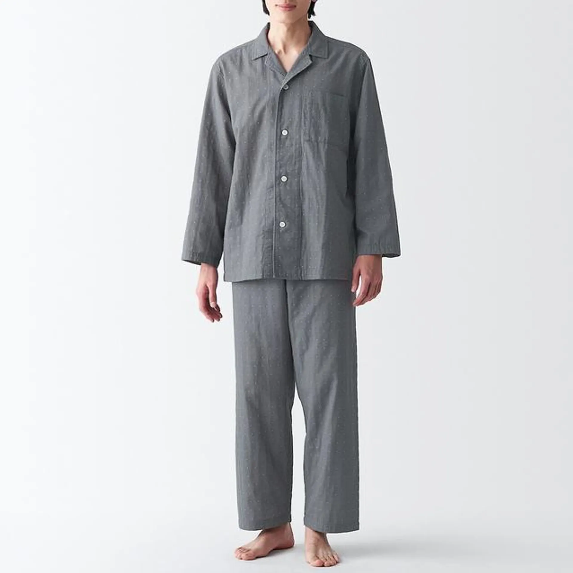 Side Seamless Double Gauze Long Sleeves Pajamas