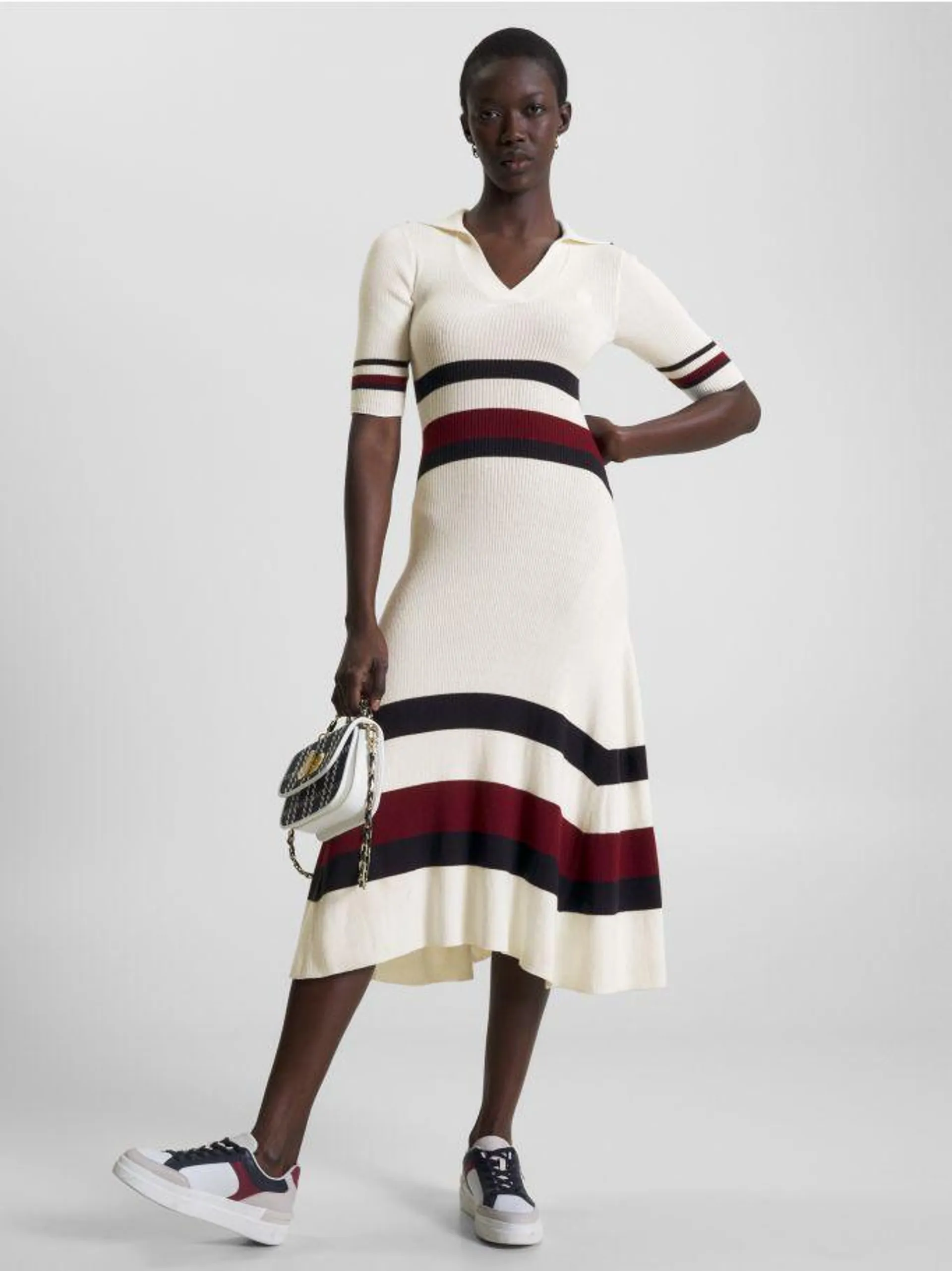 Global Stripe Midi Dress