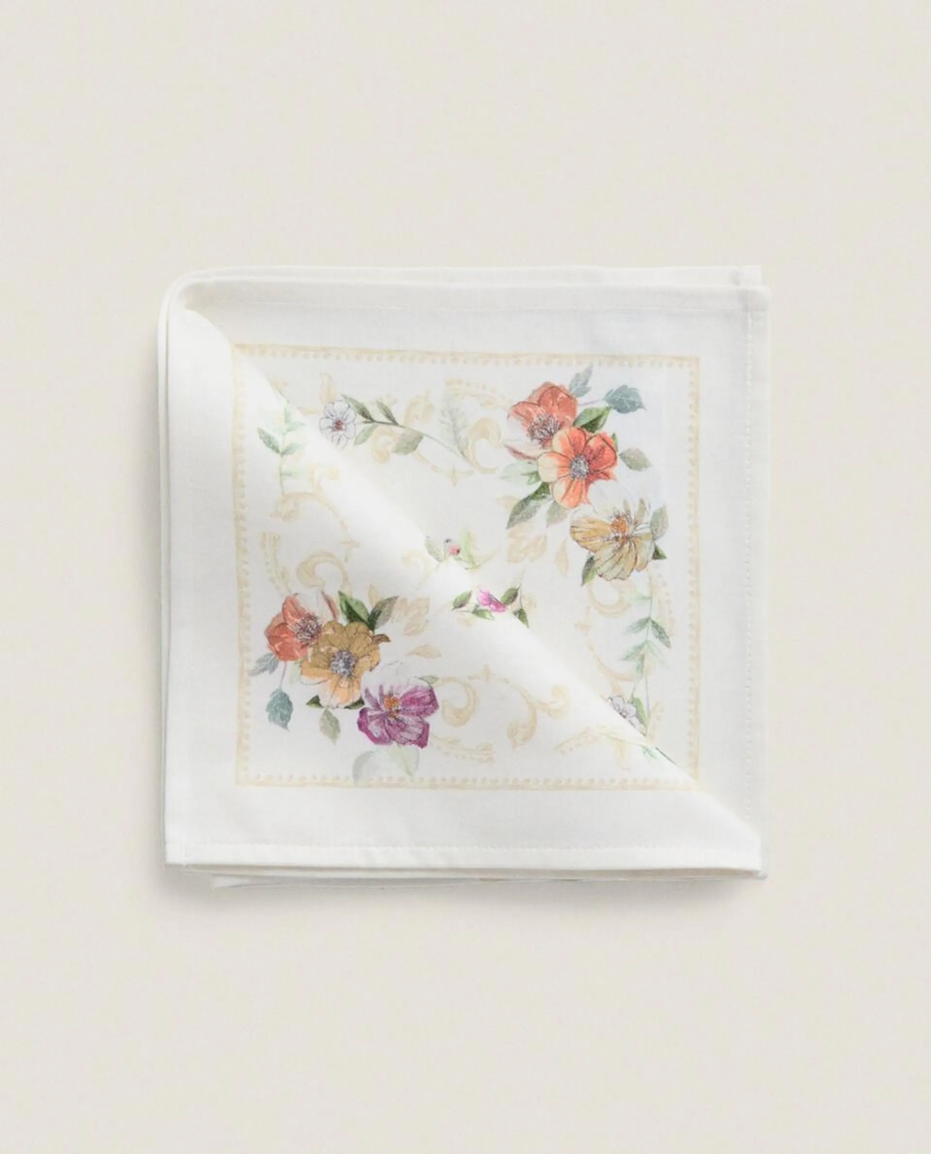 FLORAL PRINT SATEEN NAPKINS (PACK OF 2)