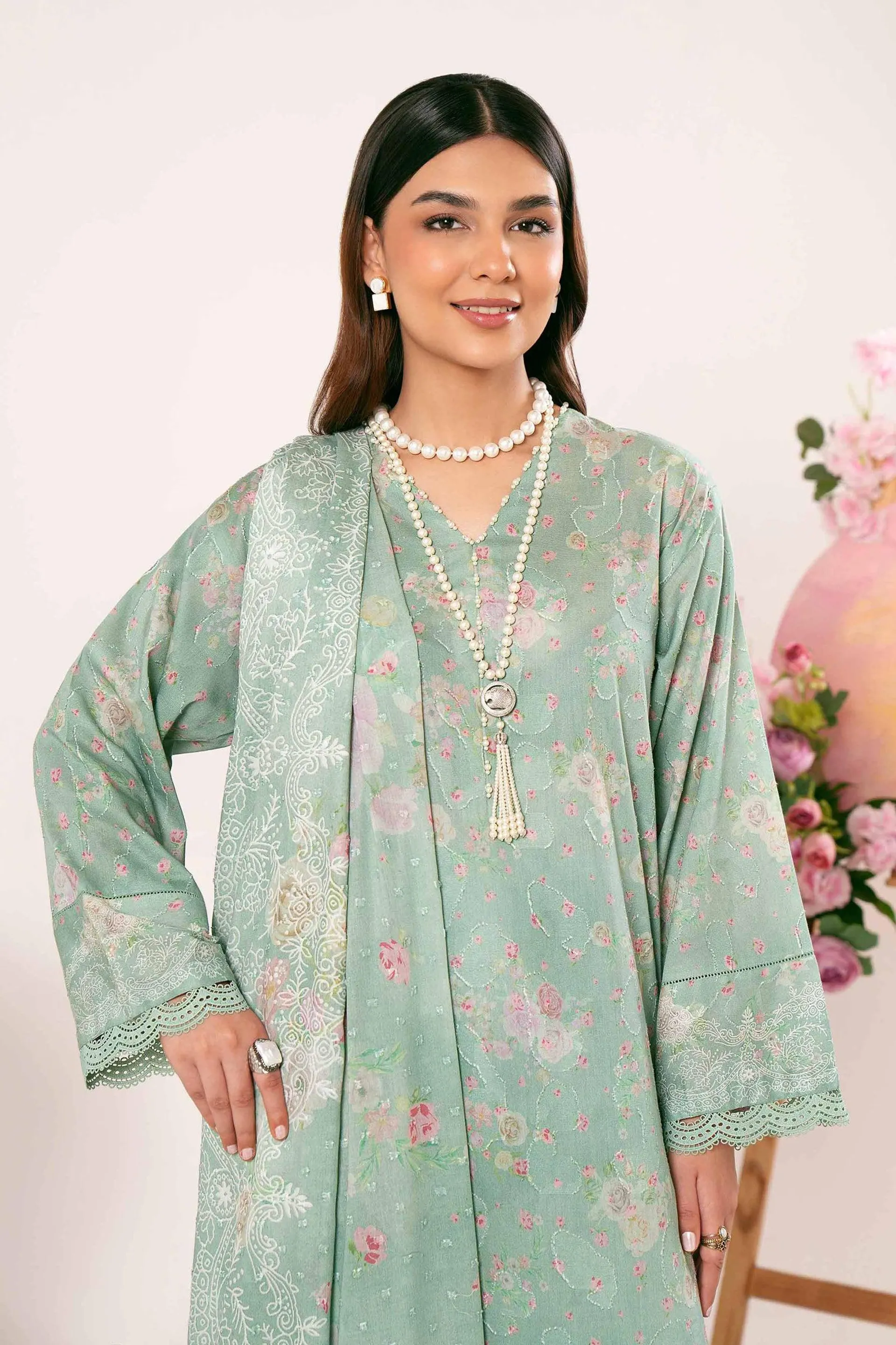 3 Piece - Digital Printed Jacquard Suit - 42401186