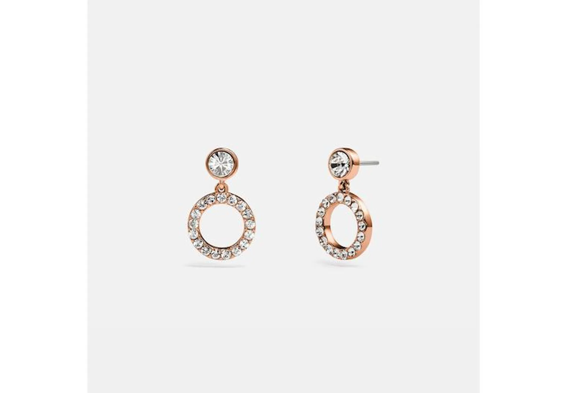Halo Pave Drop Stud Earrings