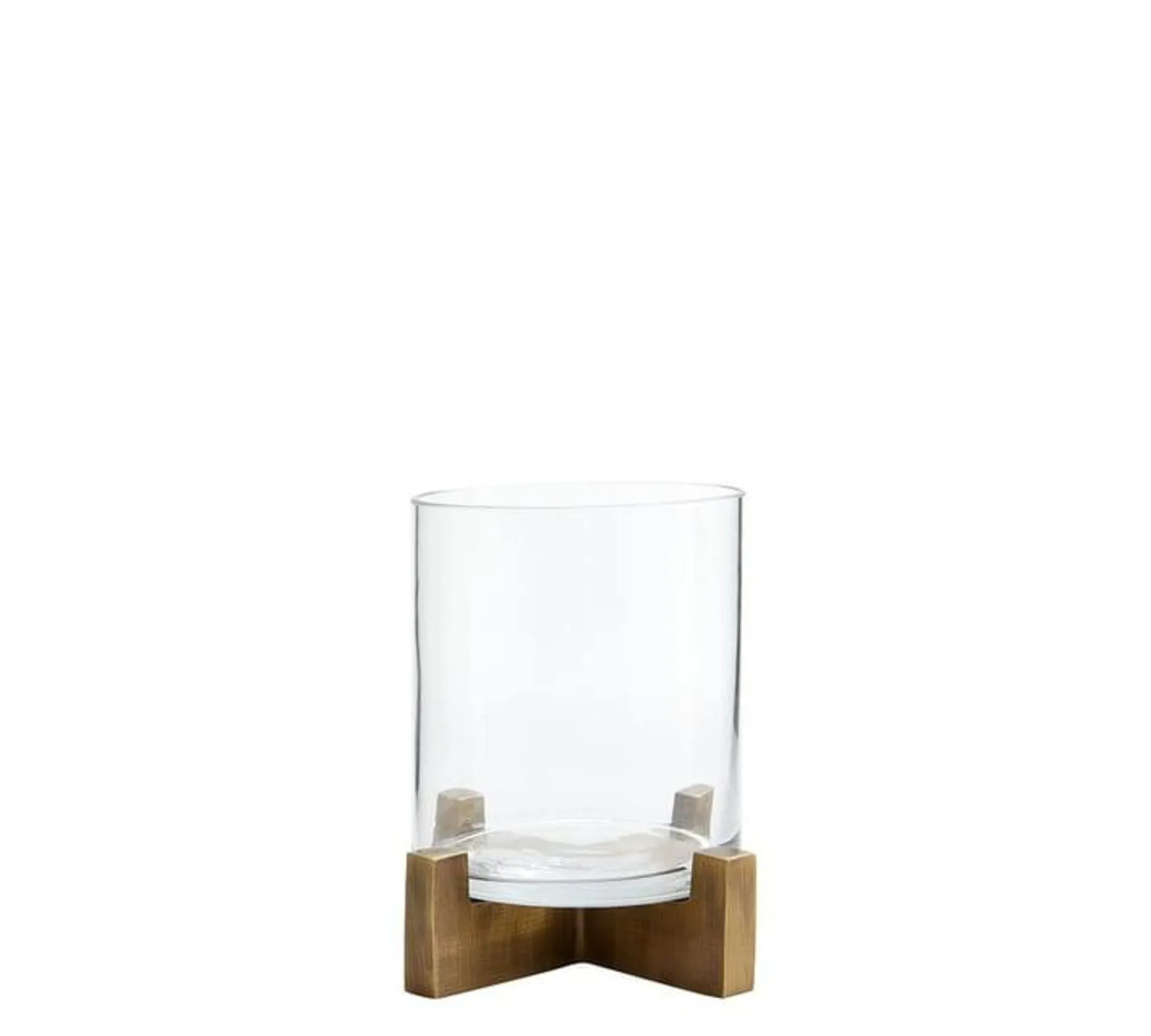 Brooks Cross Bar Candle Holders - Brass