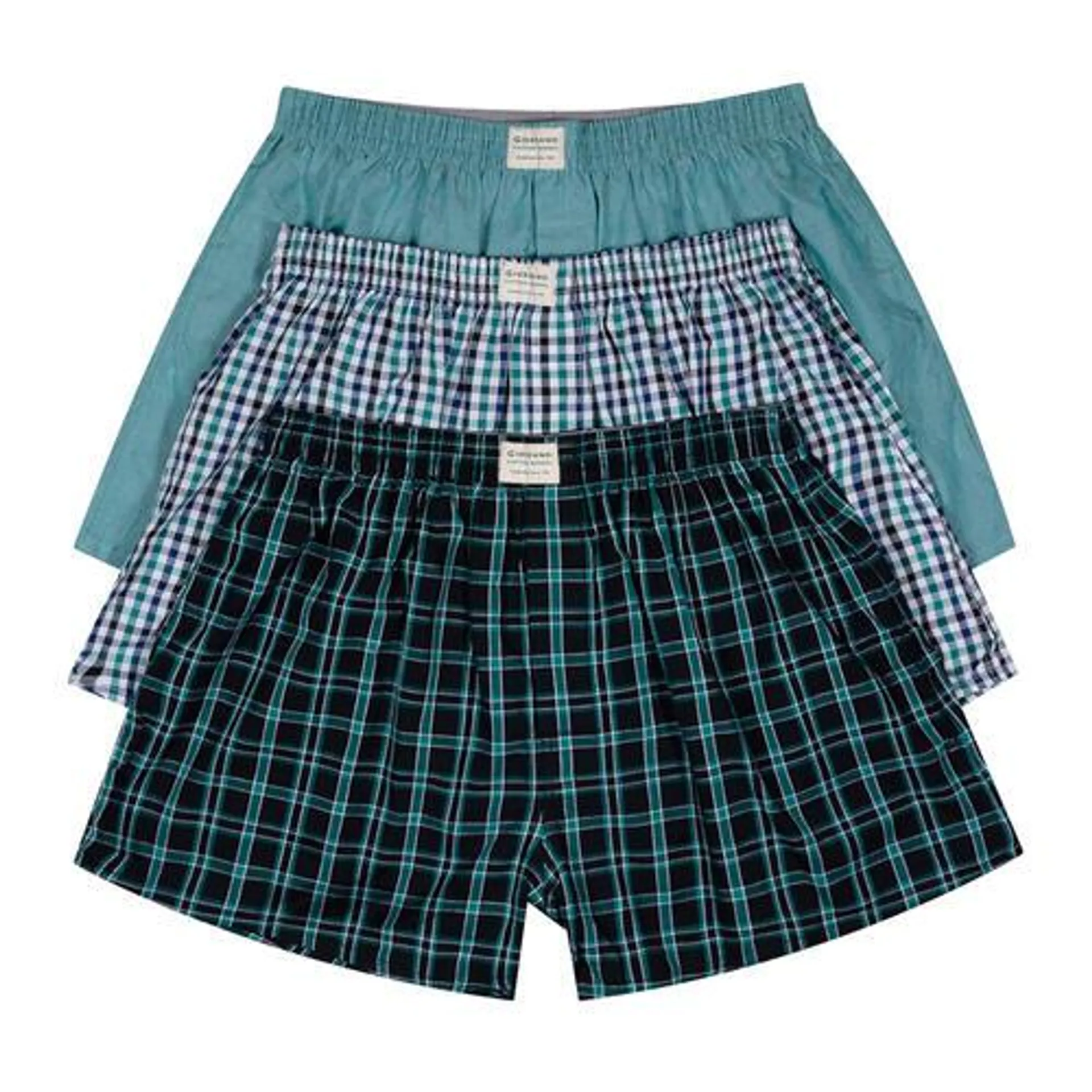 Men's Cotton Contrast Color Boxers (3pcs/pack)