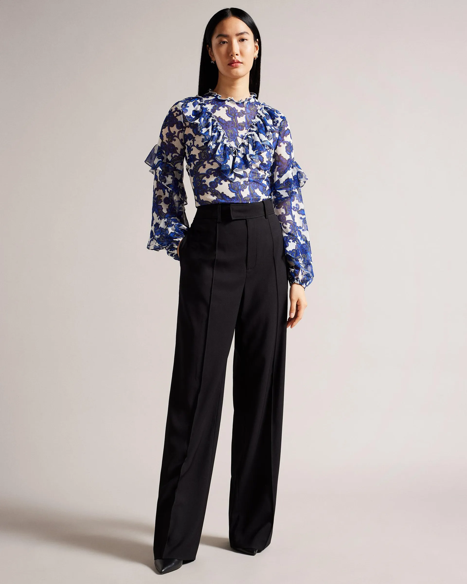 Baroque Floral Printed Blouse
