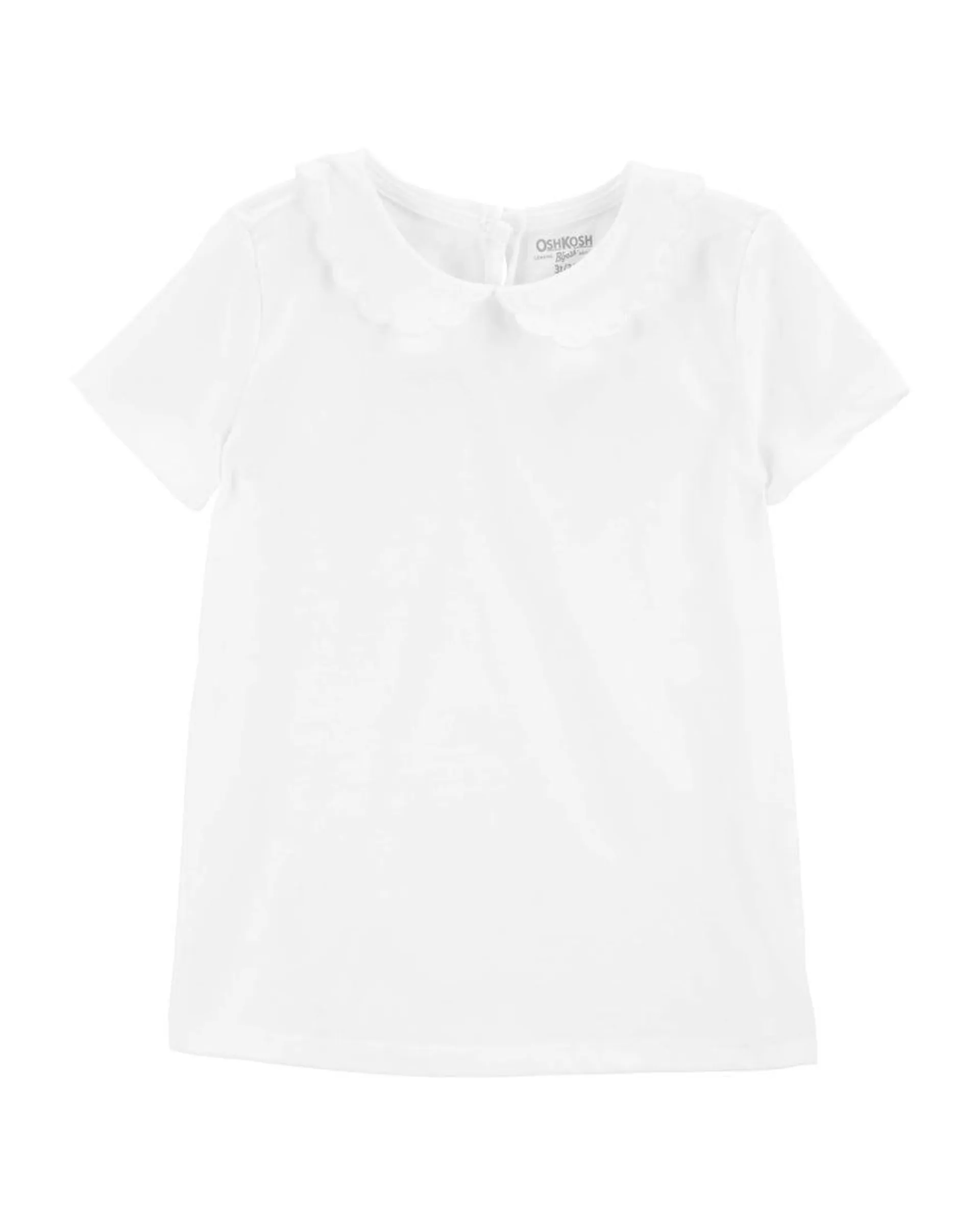 Scalloped Collar Short-Sleeve Tee