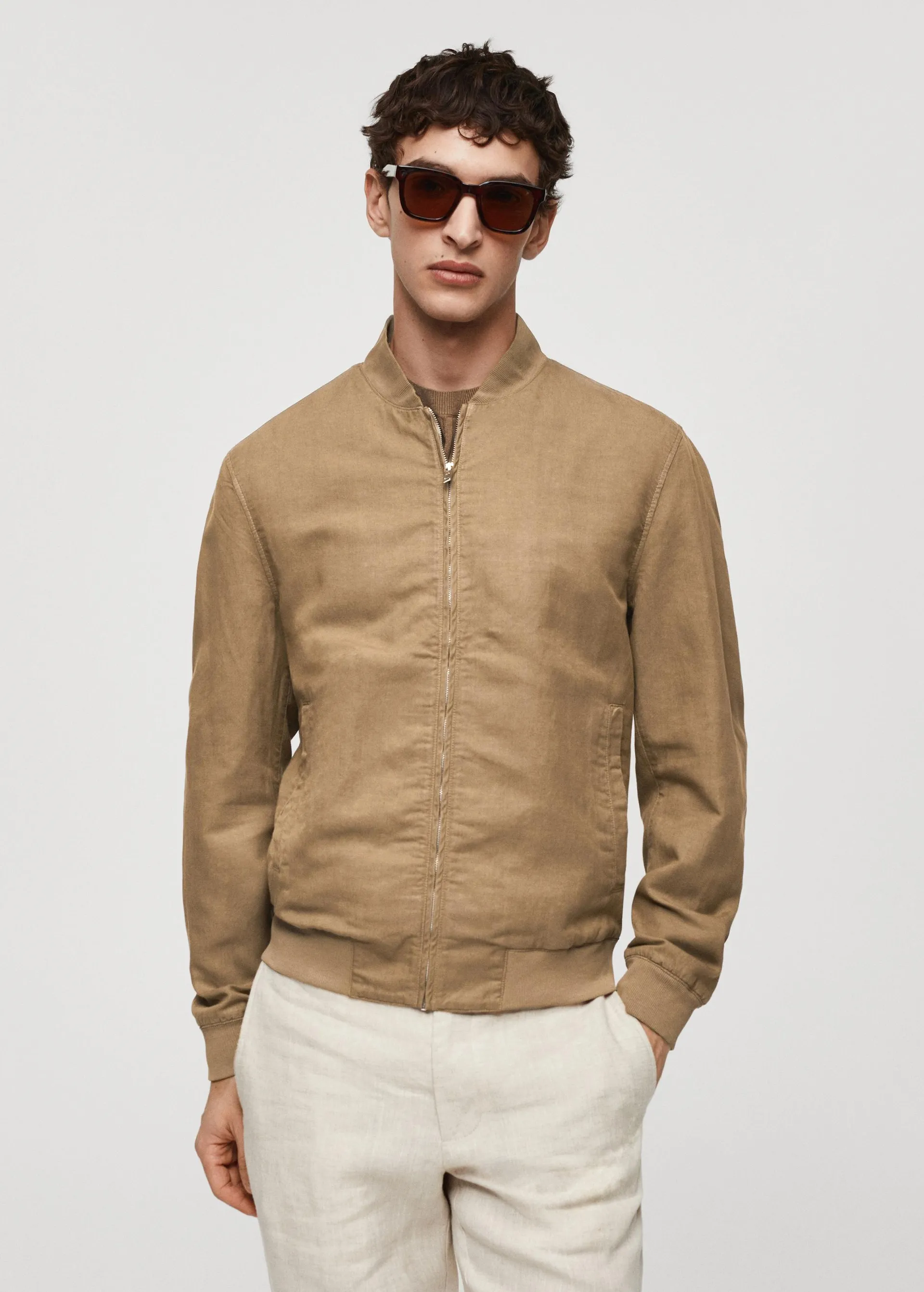 Chaqueta bomber lyocell lino