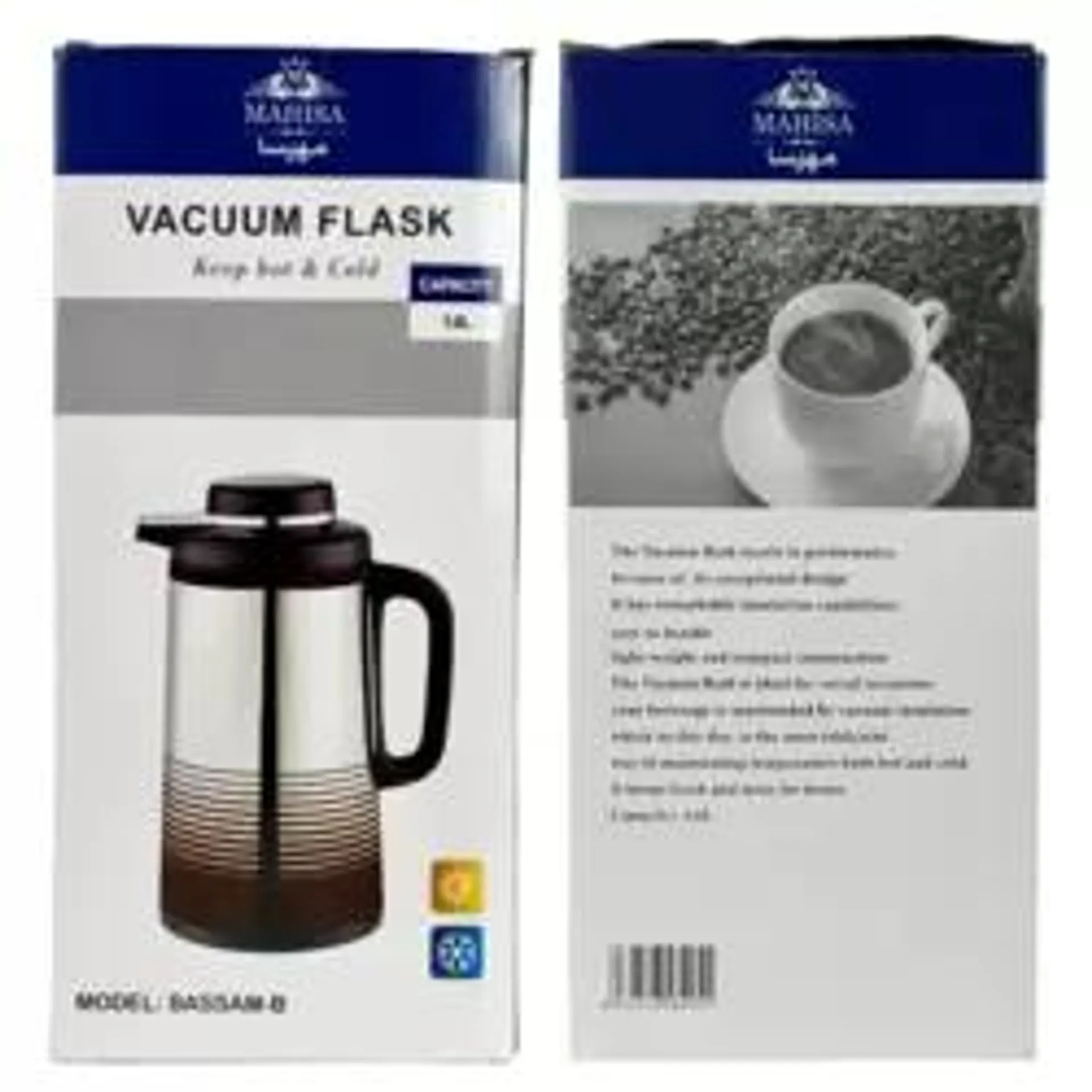 Mahisa Stainless Steel Multipurpose Vacuum Flask Silver And Brown Color- 1.6Ltr