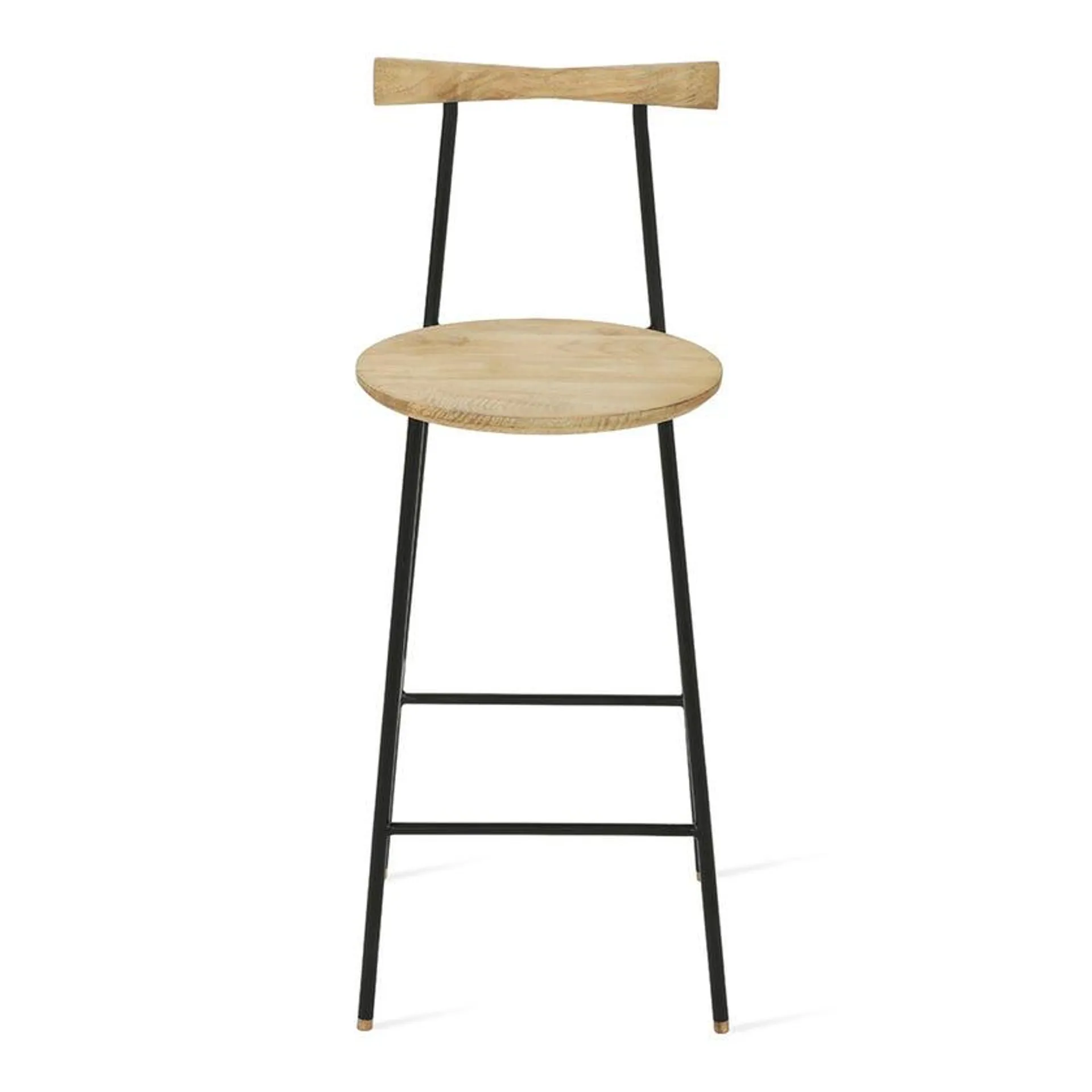 Grum Throne Bar Stool, Natural & Black