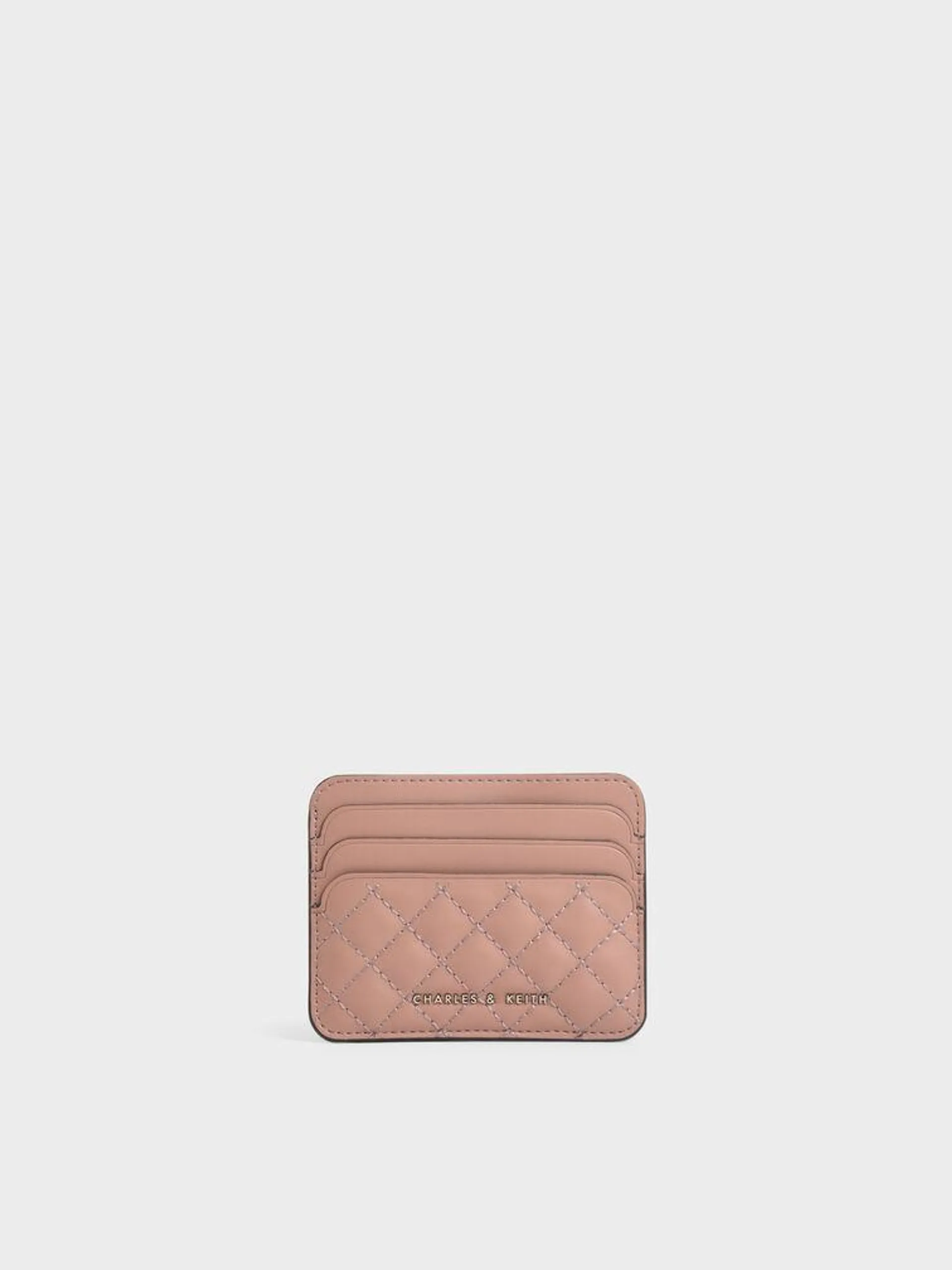 Cleo Quilted Card Holder - Blush