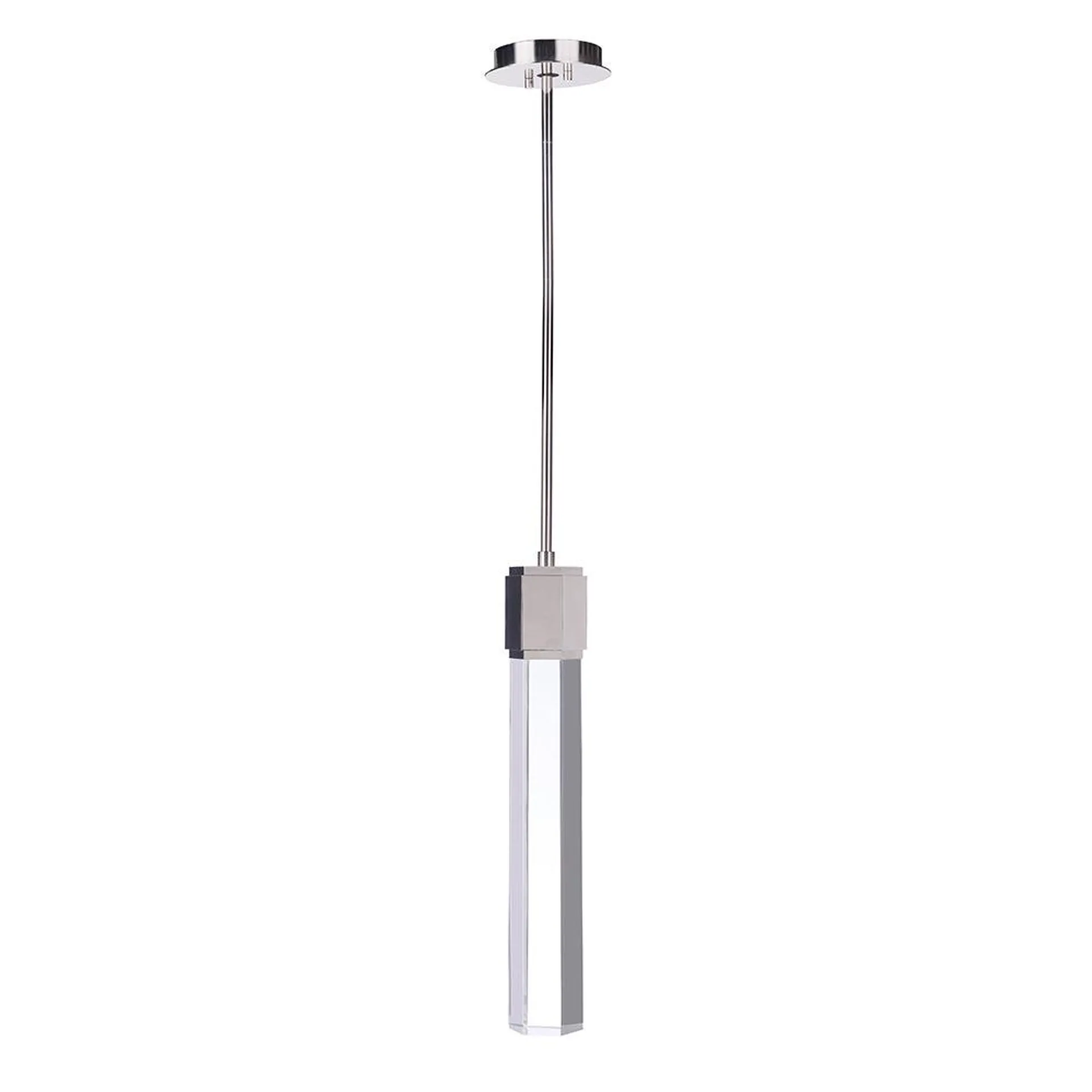 Clarity LED Crystal Pendant - Polished Nickel