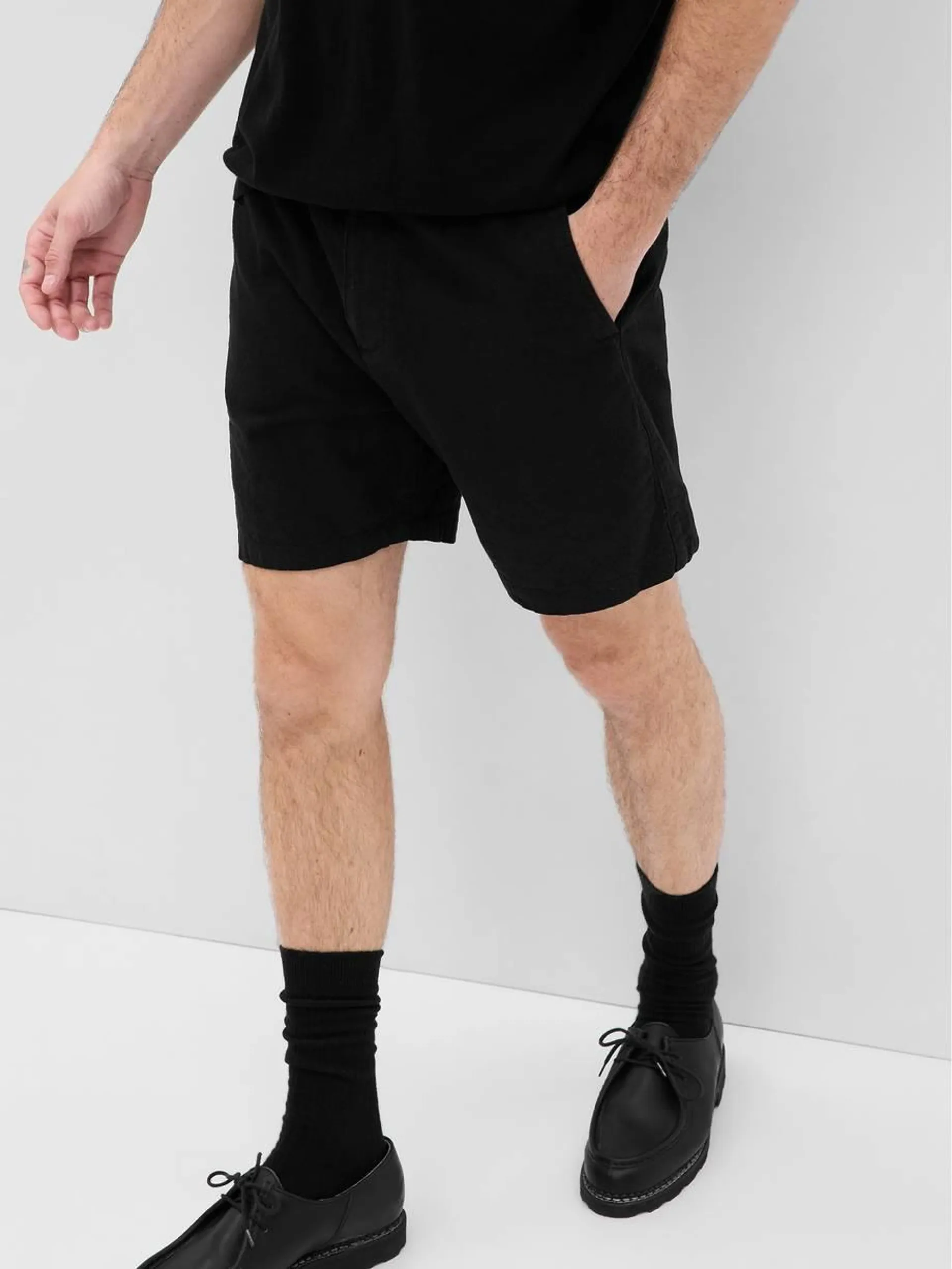 7" Linen-Cotton Shorts