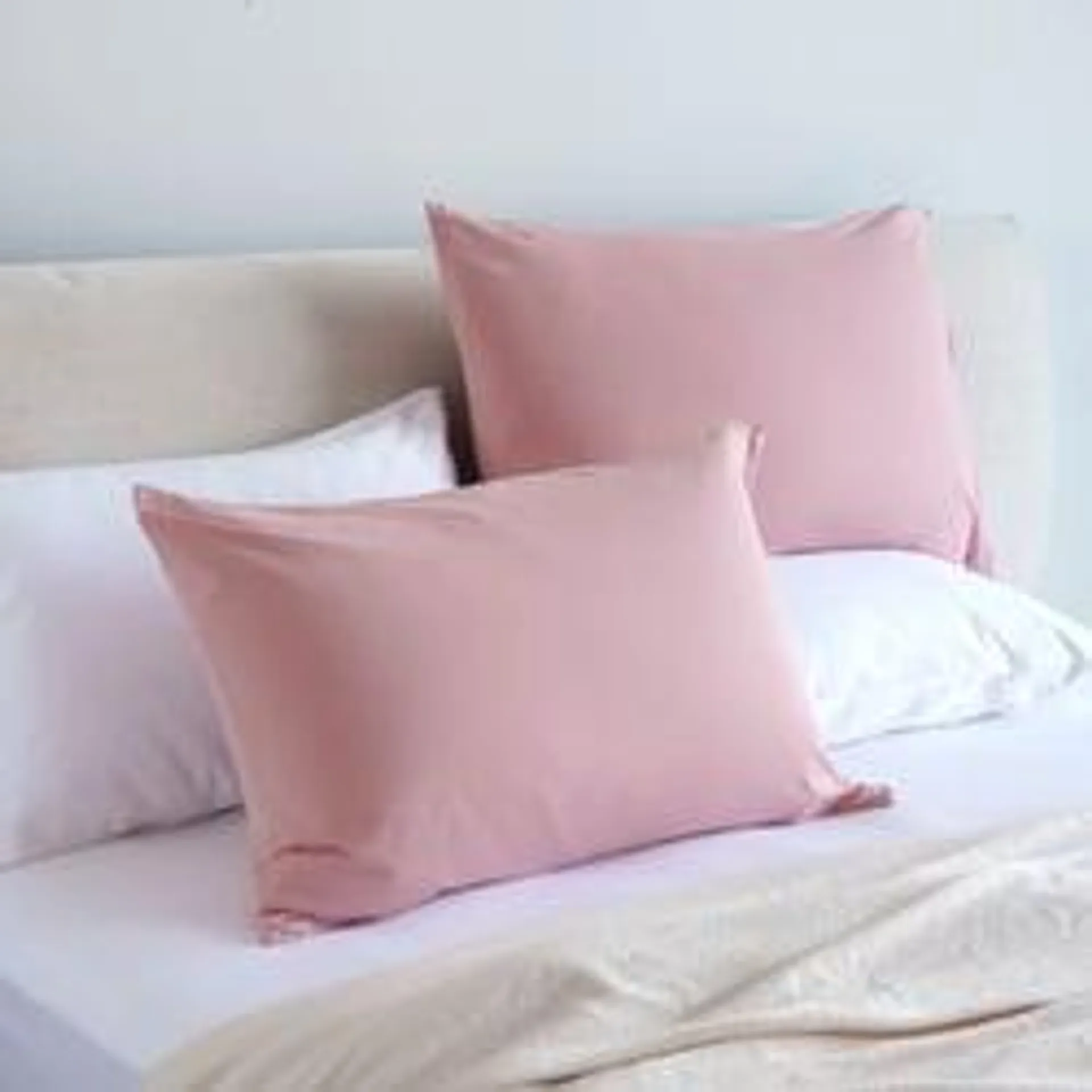 snug cotton jersey 2-piece pillow case set 50x75cm - blush