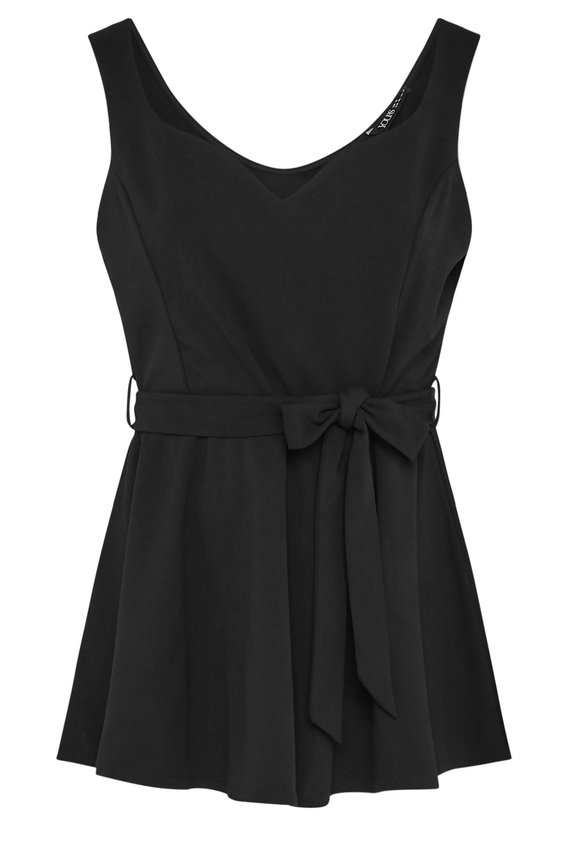 YOURS LONDON Curve Black Sleeveless Peplum Top