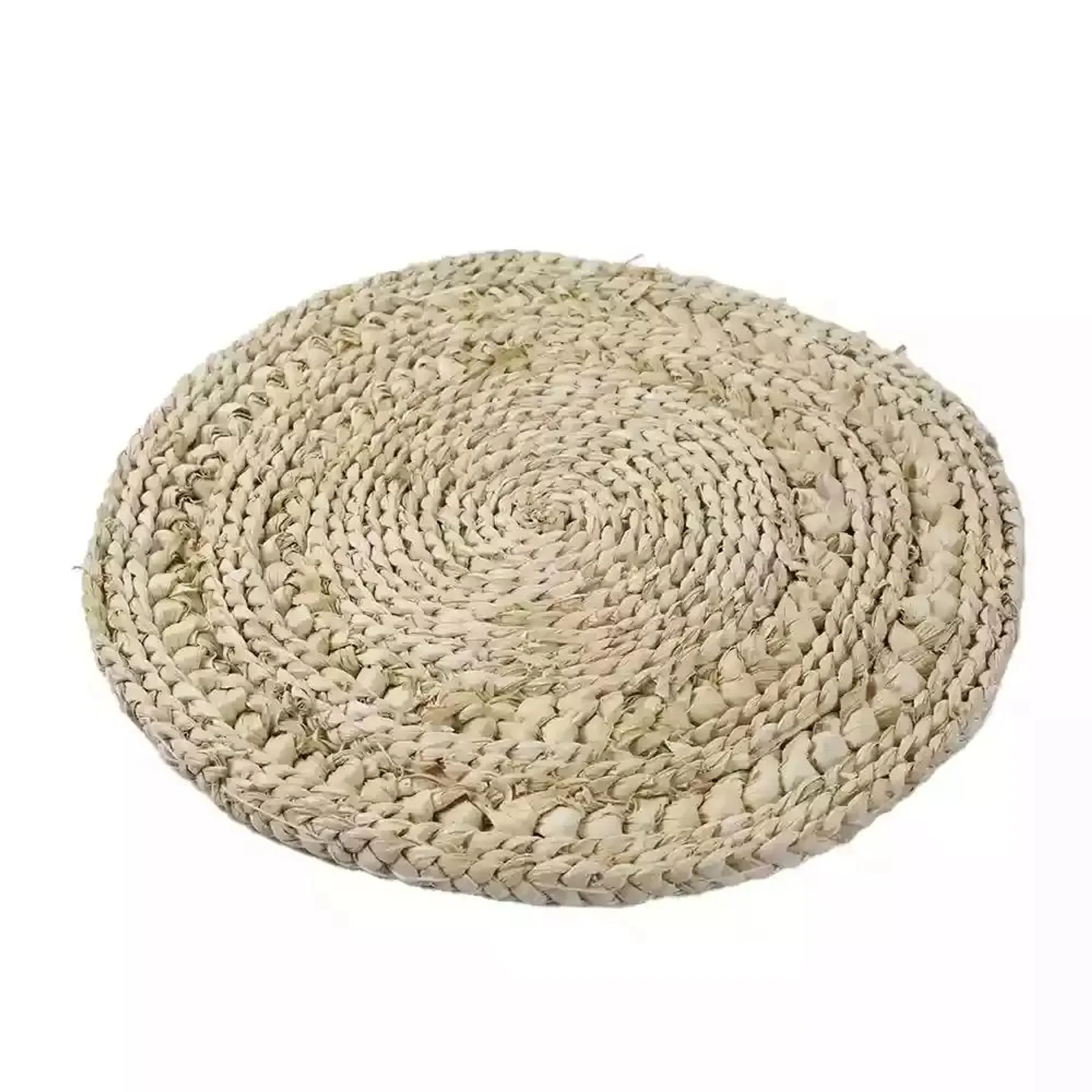Round Woven Handmade Rattan Placemats Braided Design Table Mats- Brown