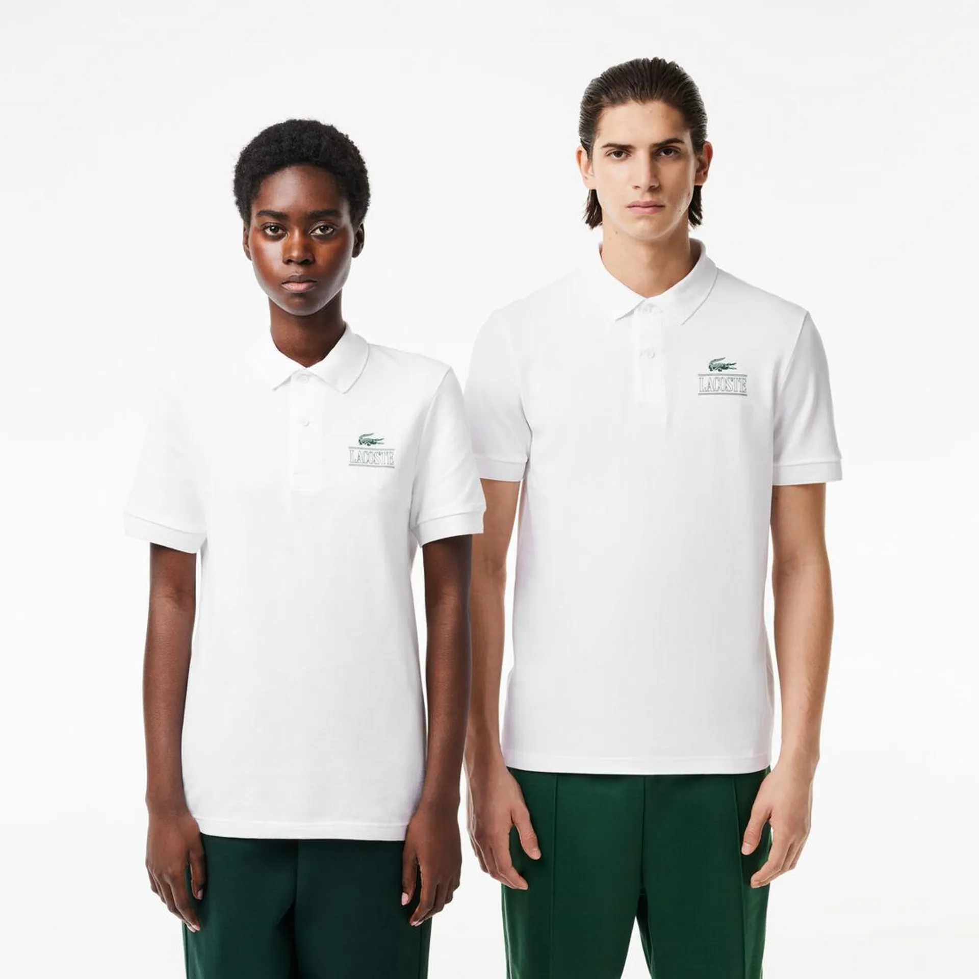 Lacoste Signature Print Stretch Pique Polo Shirt