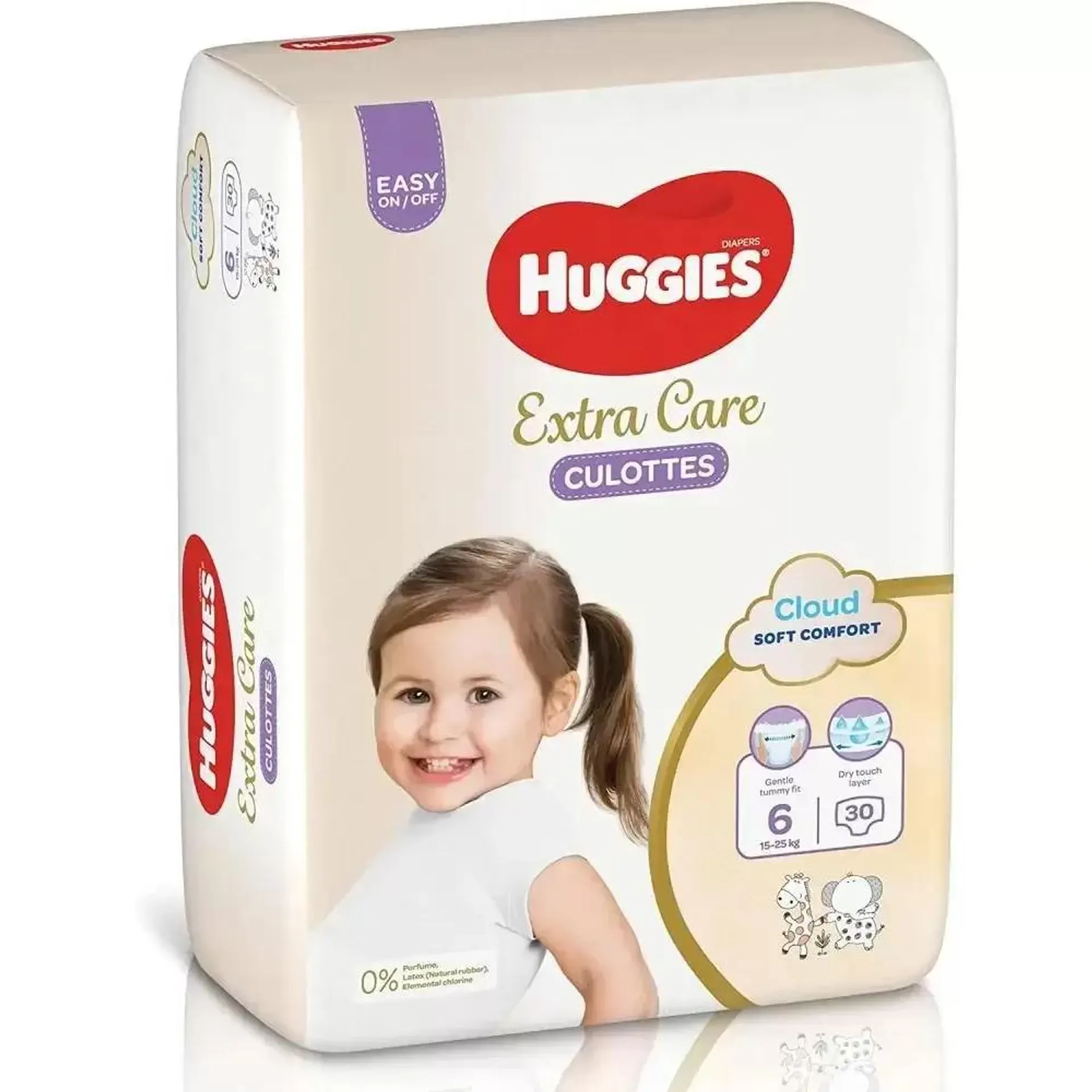 Huggies Extra Care Culottes Soft Comfort Diapers Size 6, 15-20 Kg, Pack Of 30 Pcs